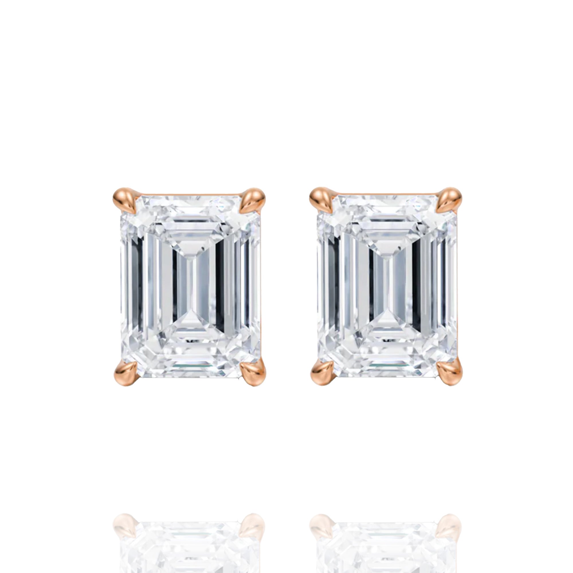 Classic Emerald Lab Grown Solitaire Earrings