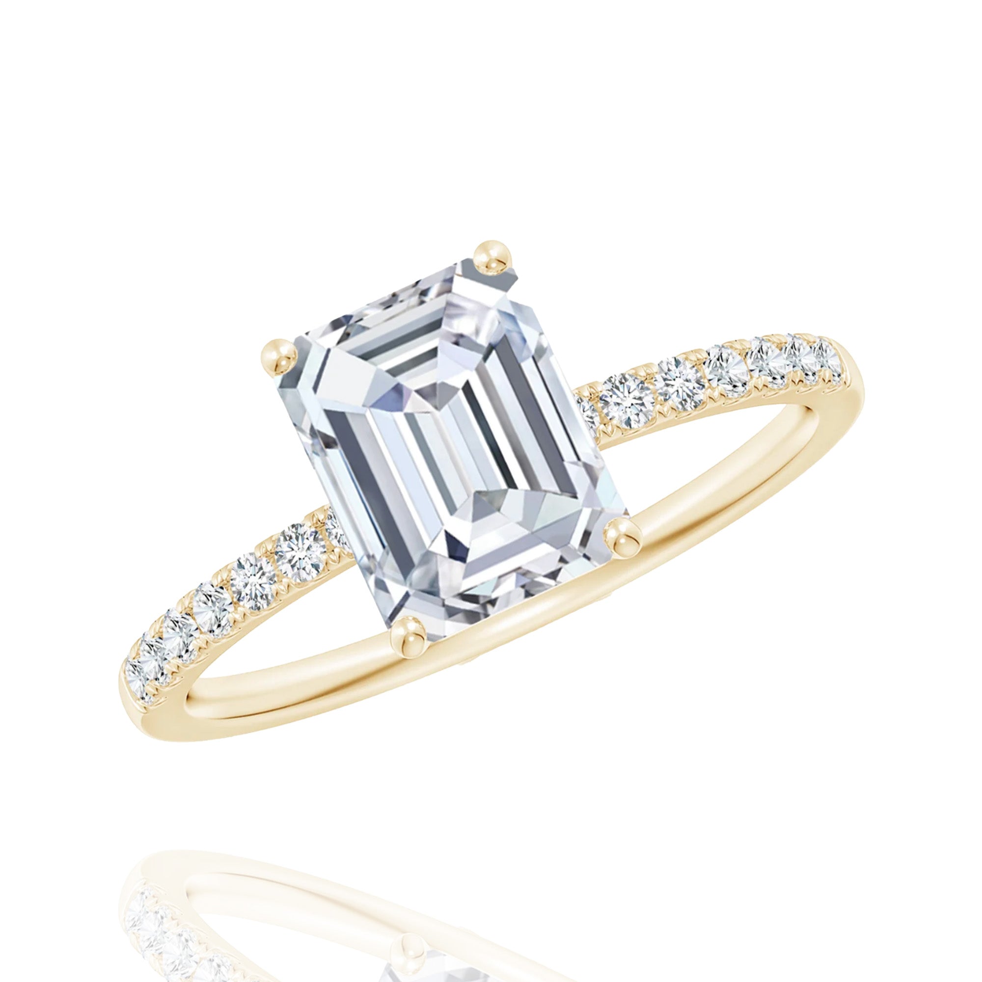 classic emerald lab grown solitaire ring
