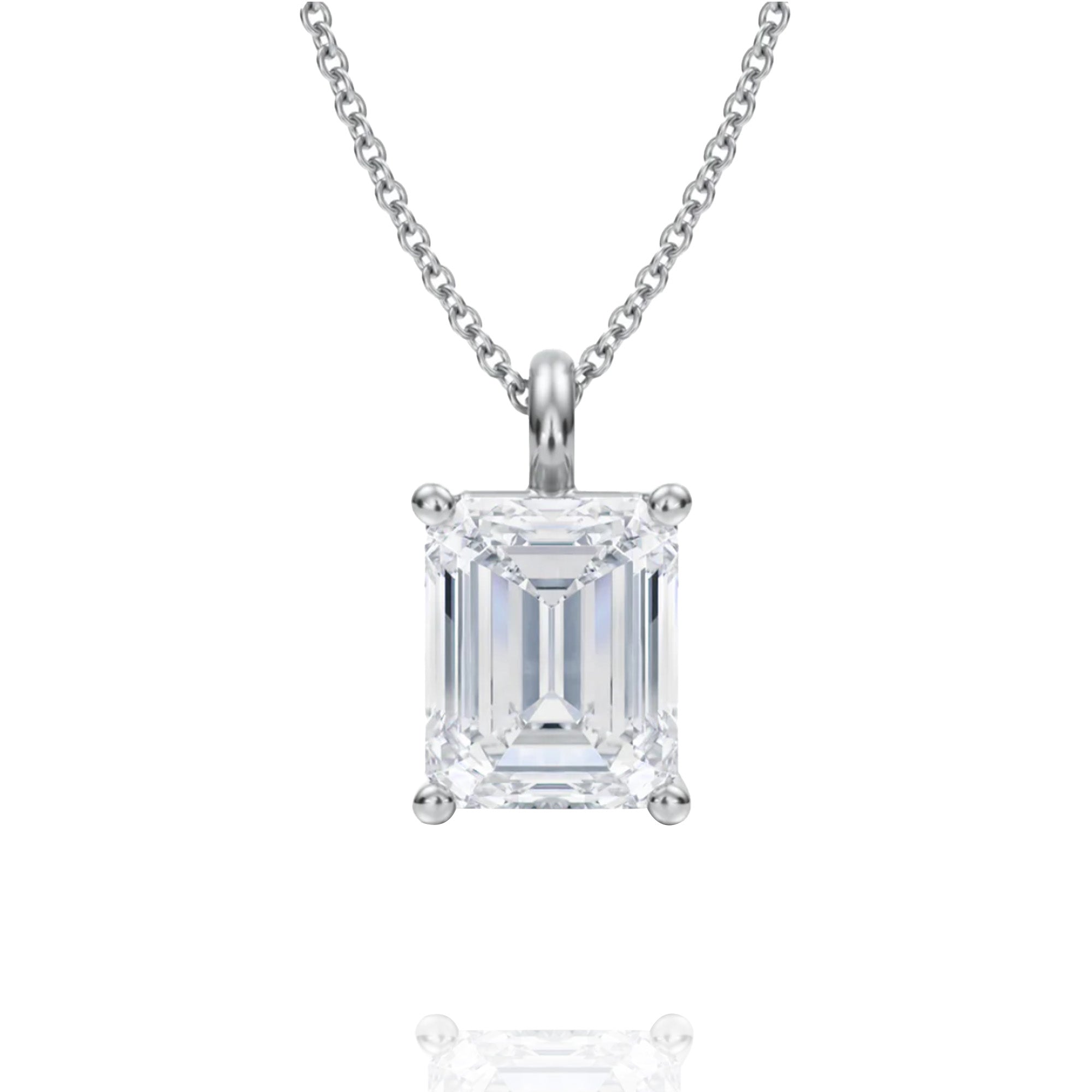 classic emerald lab grown solitaire pendant