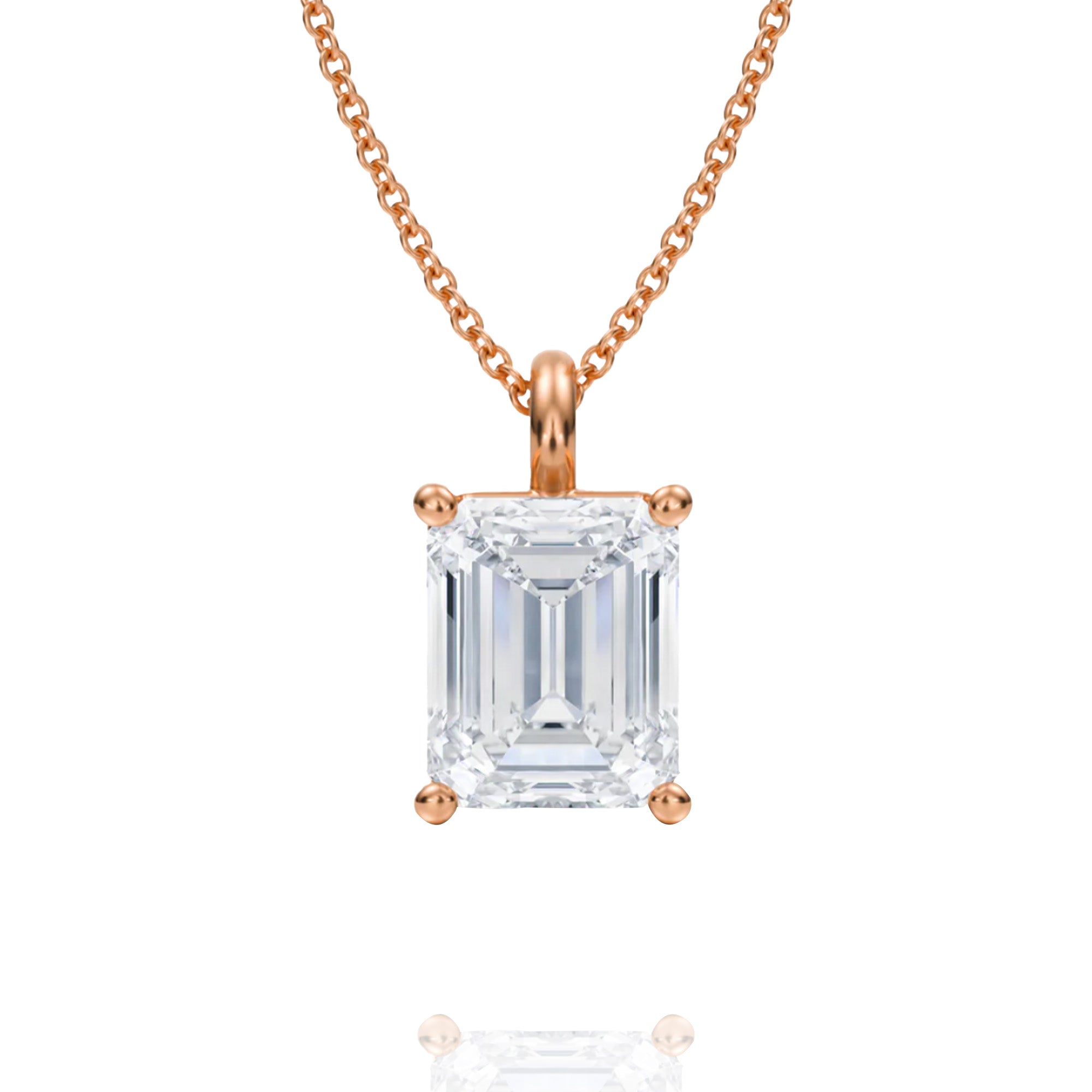 classic emerald lab grown solitaire pendant