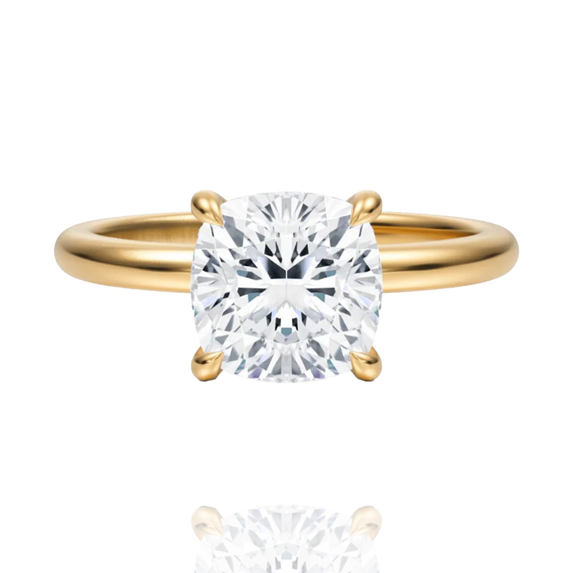 classic cushion lab grown solitaire ring