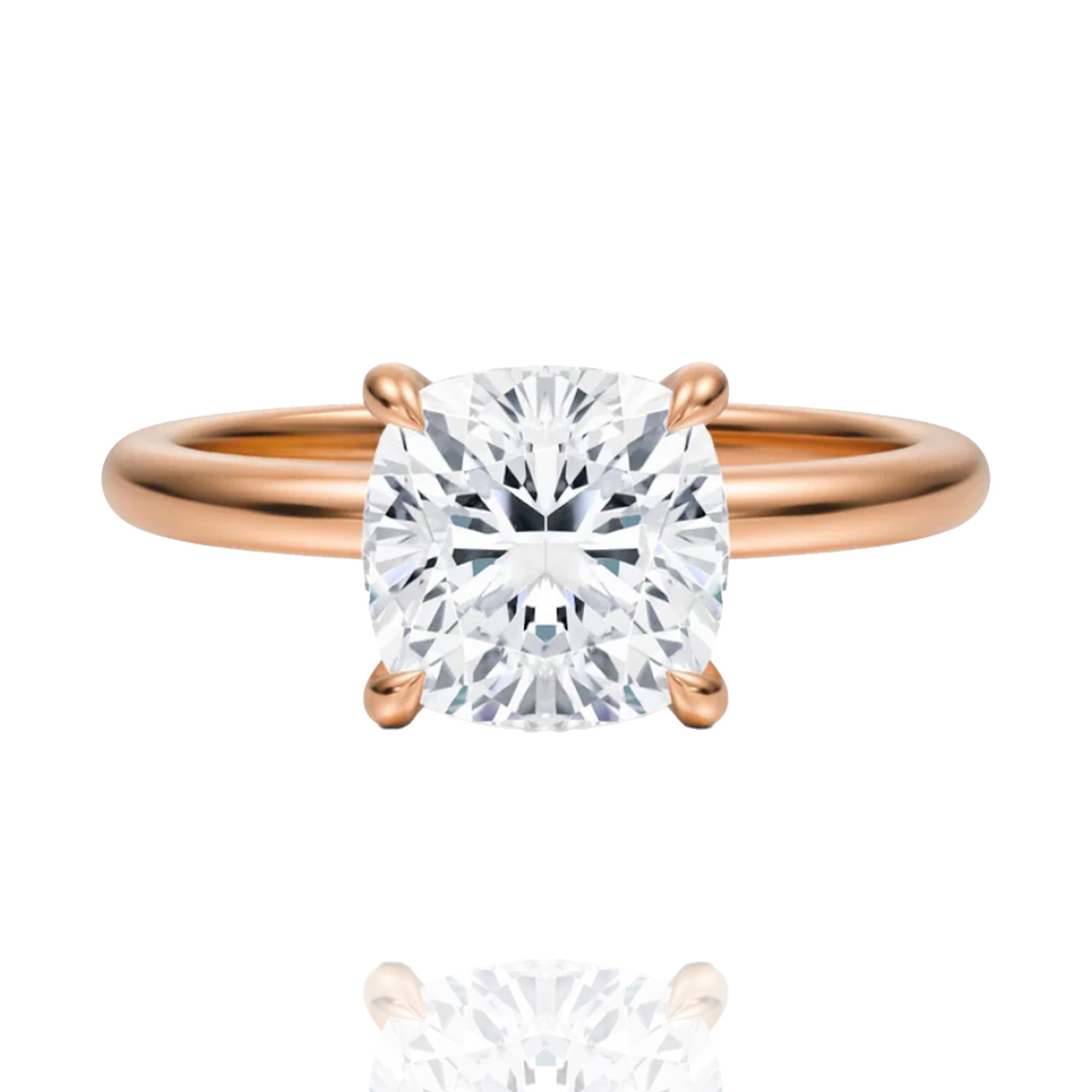 classic cushion lab grown solitaire ring