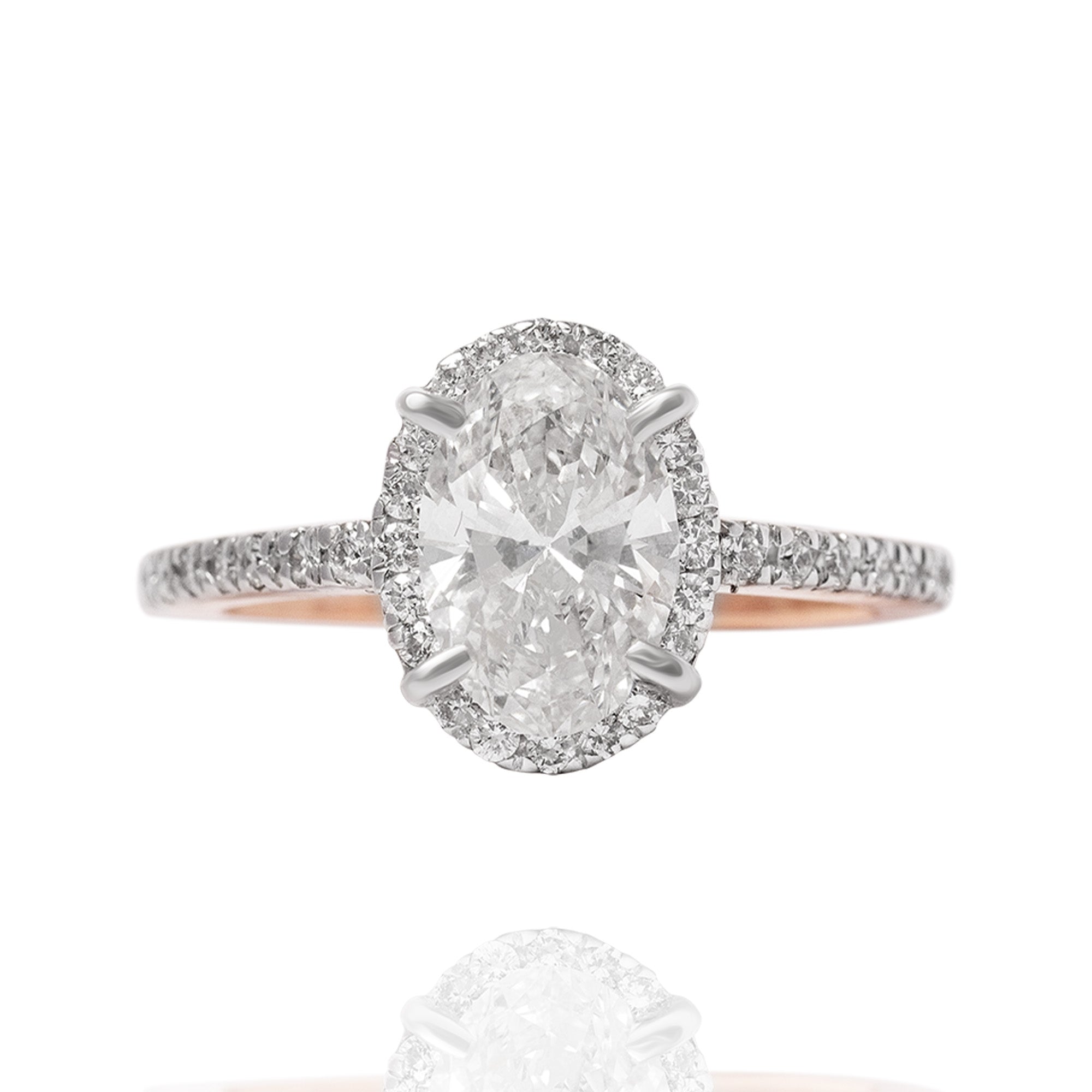 Halo Oval Lab Solitaire Diamond Ring