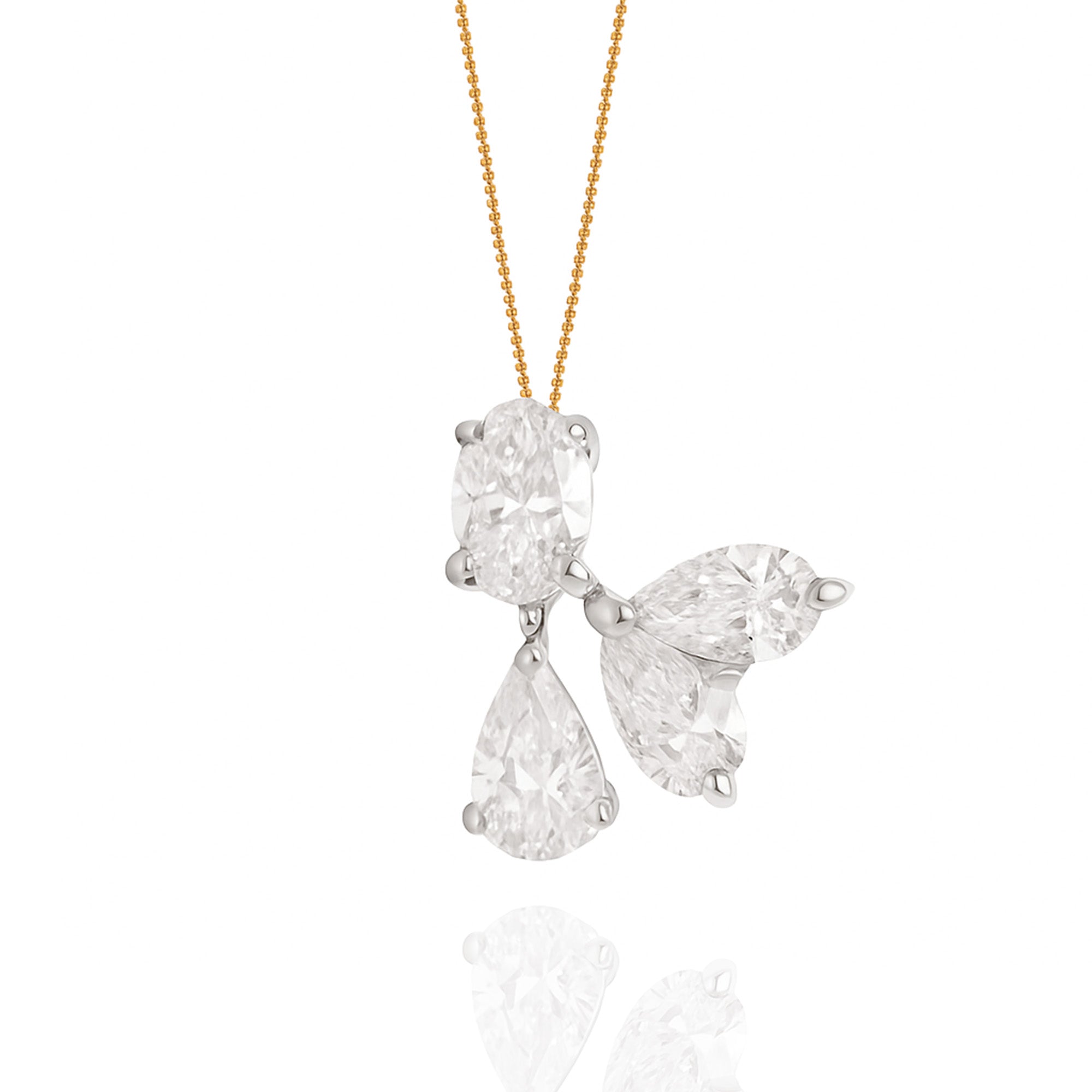 Primrose Three Stone Lab Diamond Pendant
