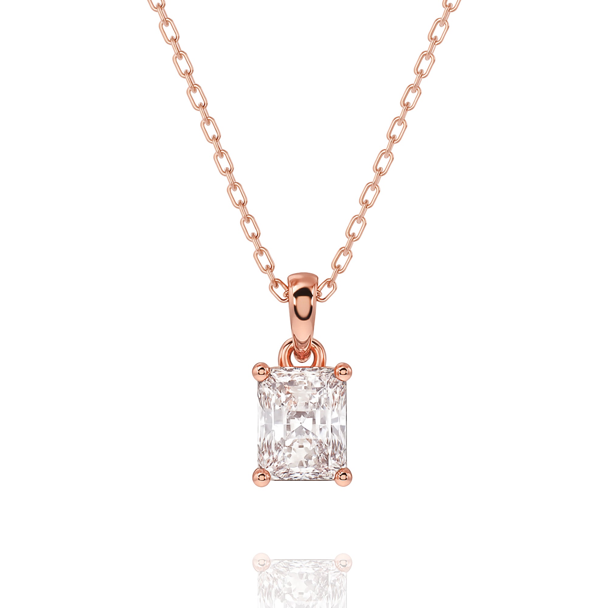 classic radiant lab grown solitaire pendant