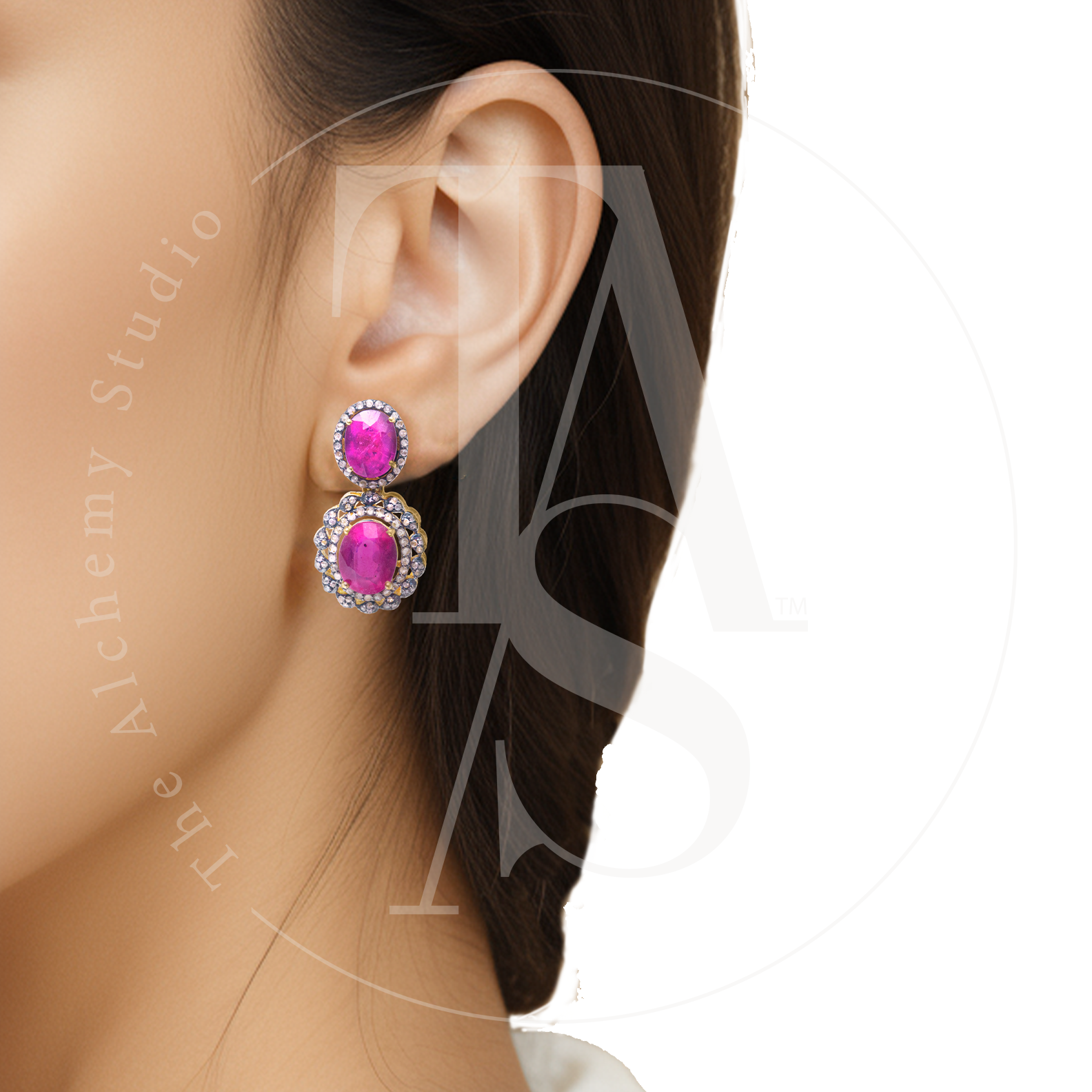 Lalota Ruby Diamond Earrings