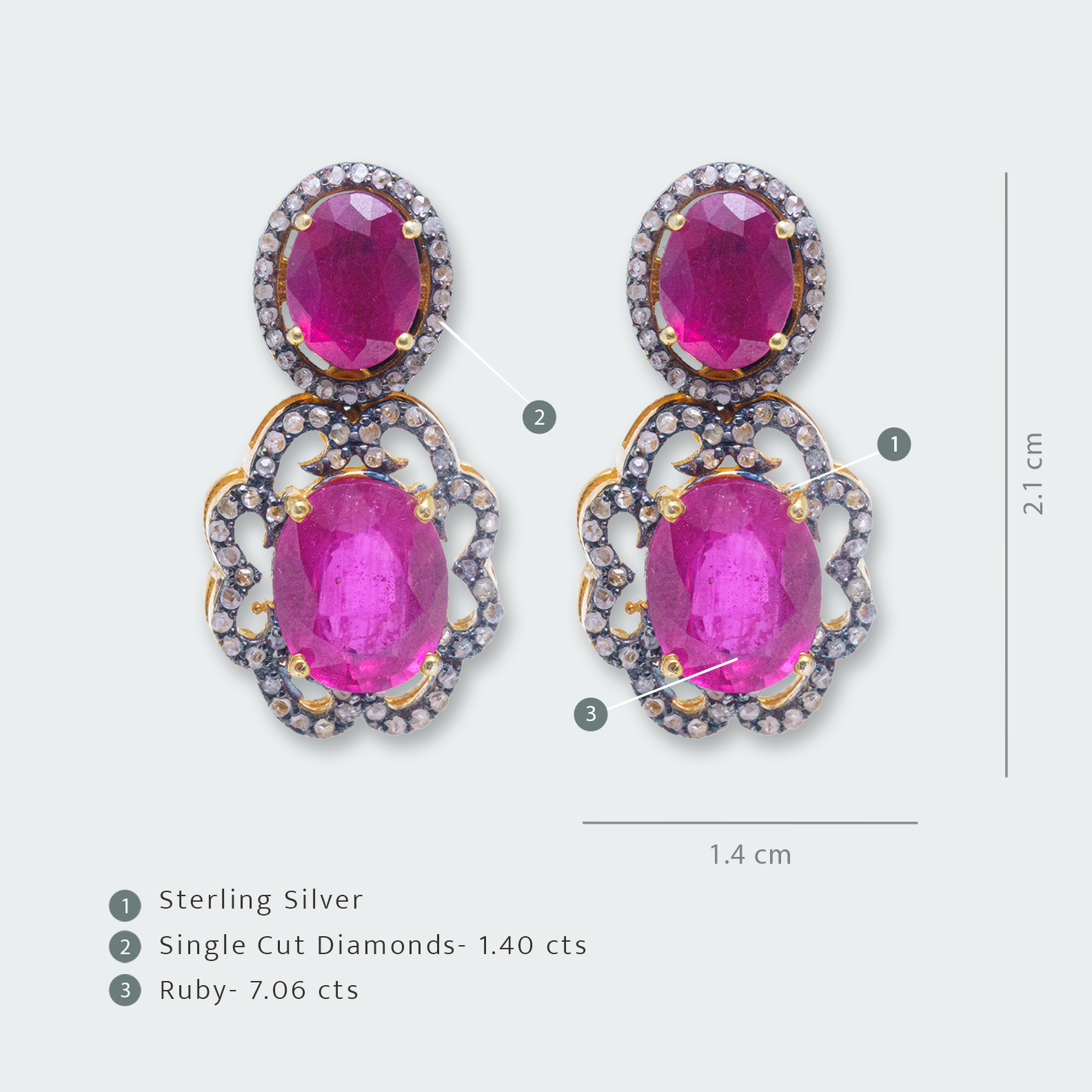 Lavie Ruby Diamond Earrings