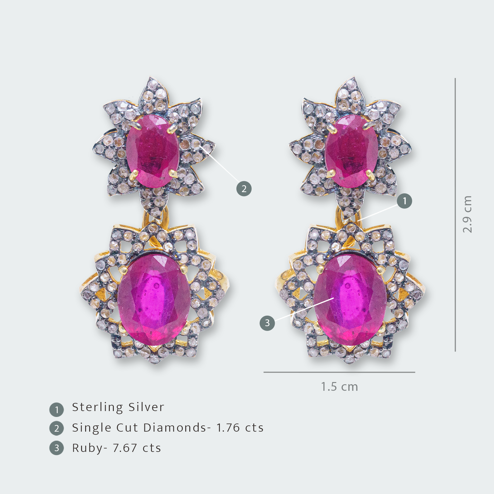Lavinia Ruby Diamond Earrings