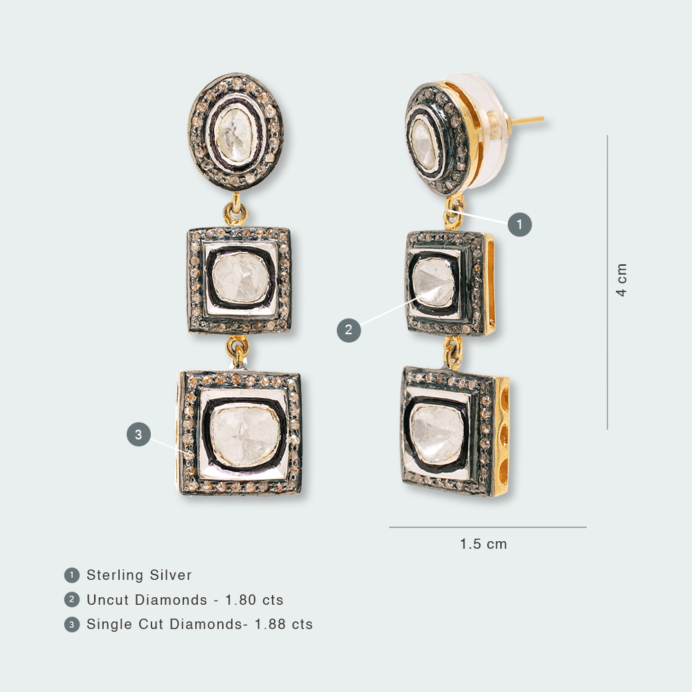 Layered Polki Earrings