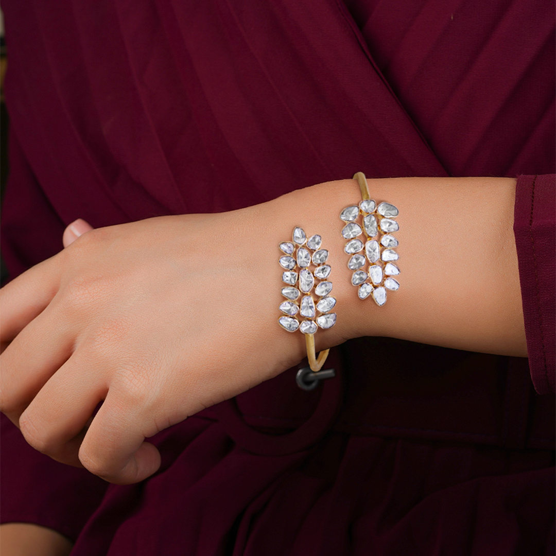 Leaf Flexi Polki Bangle