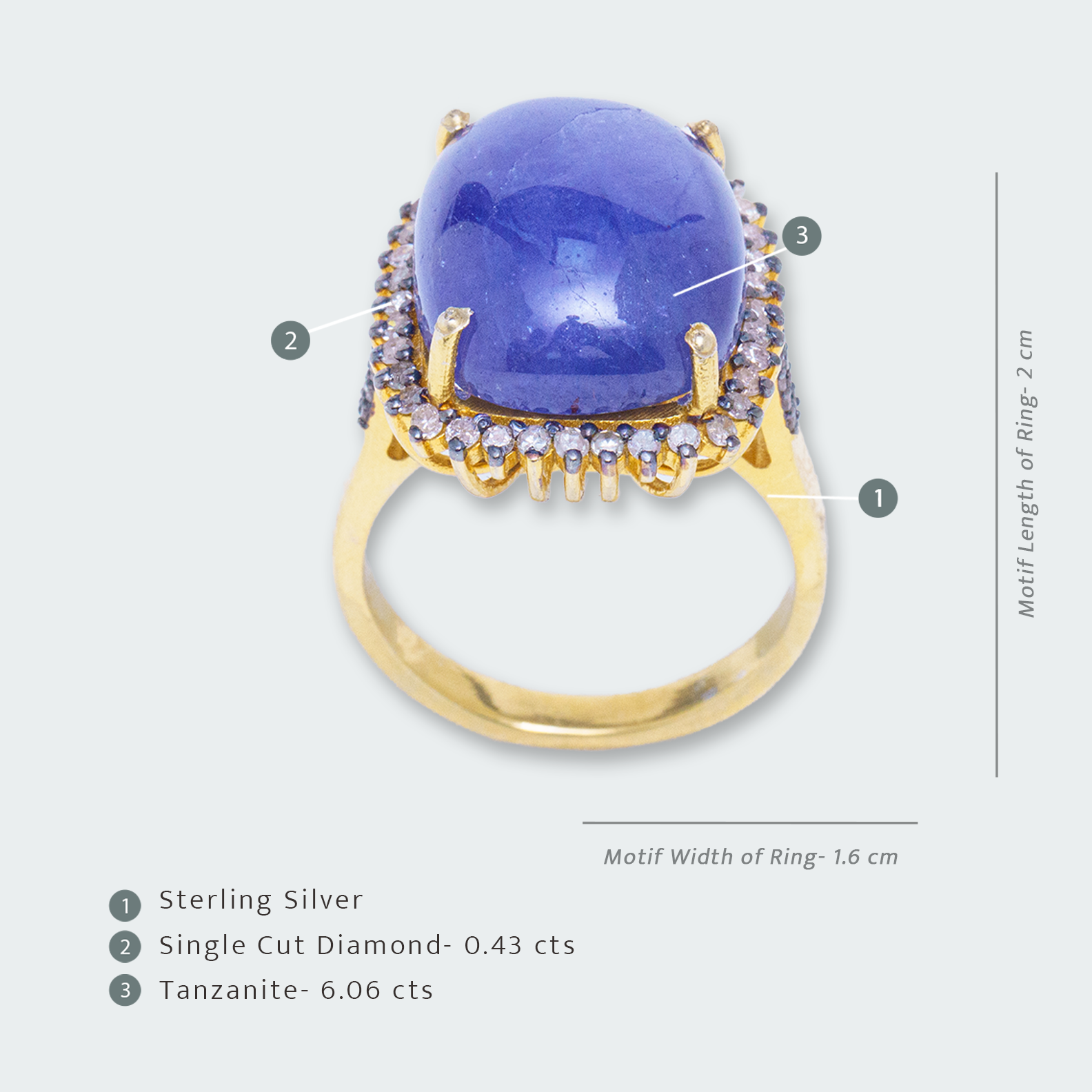 Lilac Tanzanite Diamond Ring
