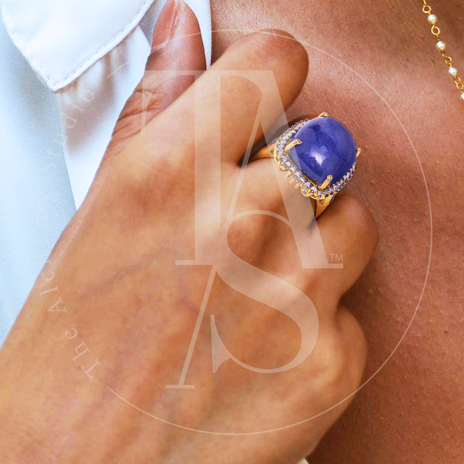 Lilac Tanzanite Diamond Ring