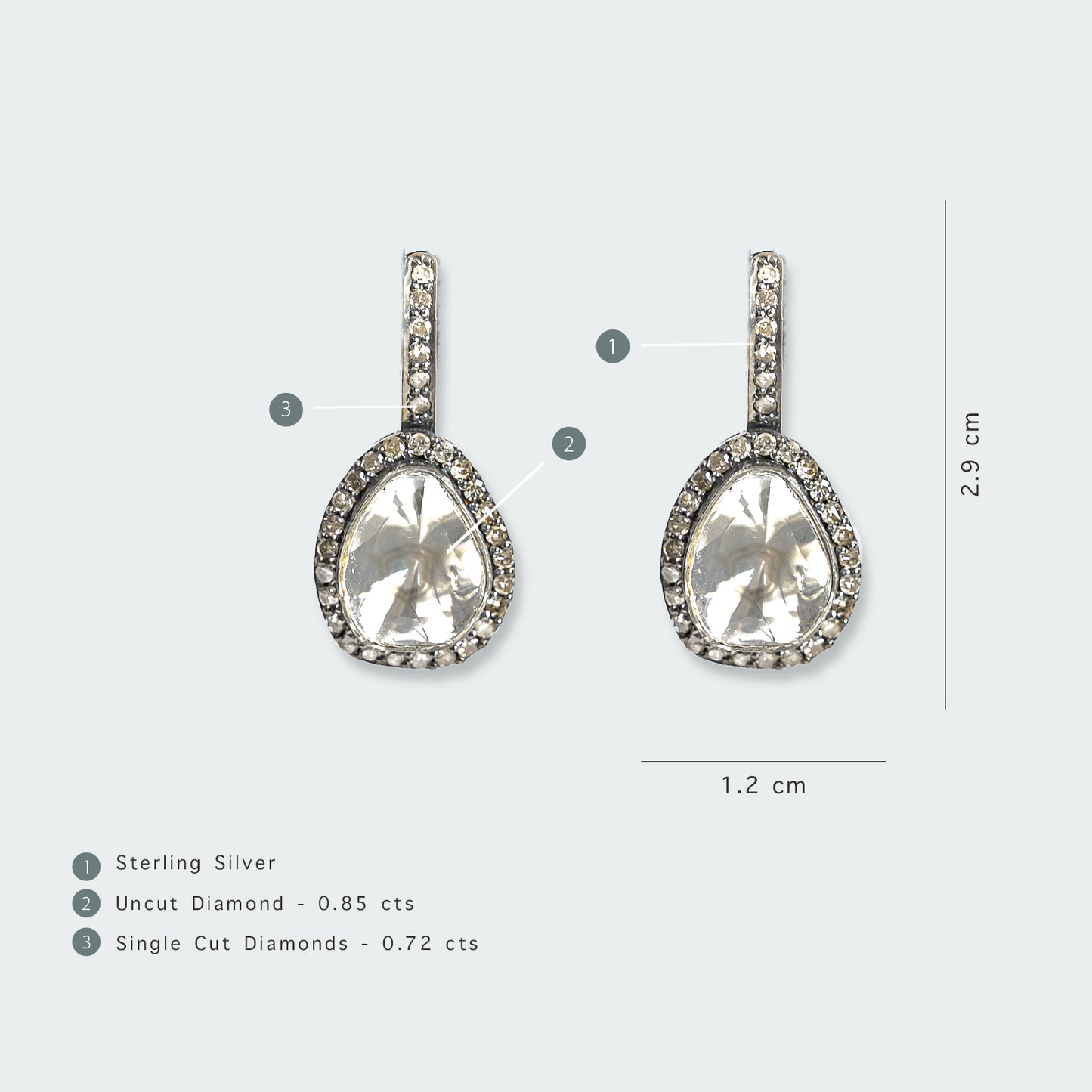 Lucky Charm Drop Uncut Diamond Earrings