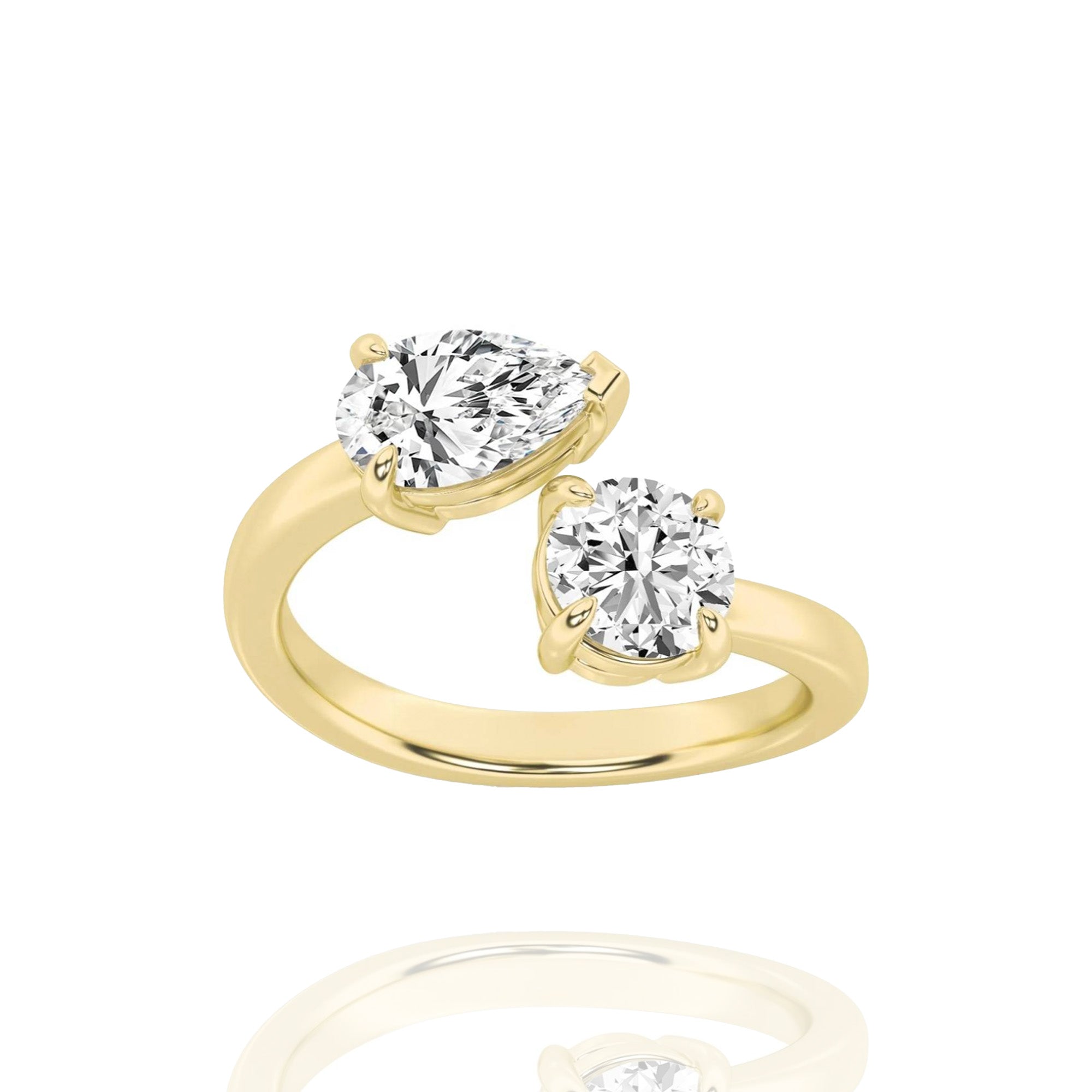 toi et moi lab grown Solitaire Thalora ring