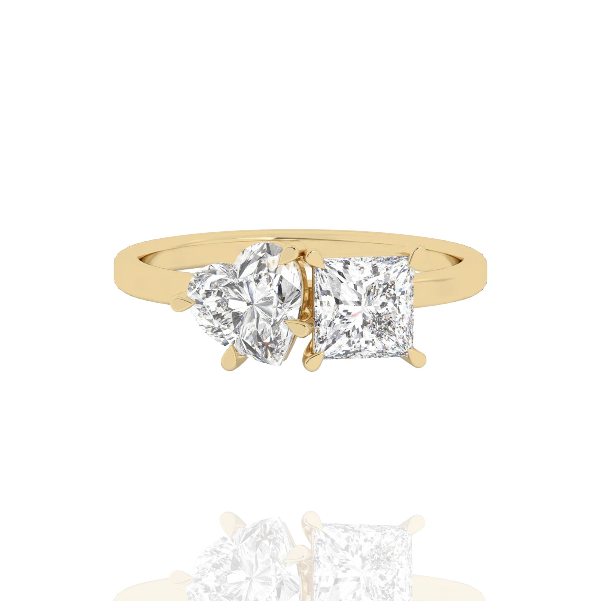toi et moi lab grown solitaire Elvara ring