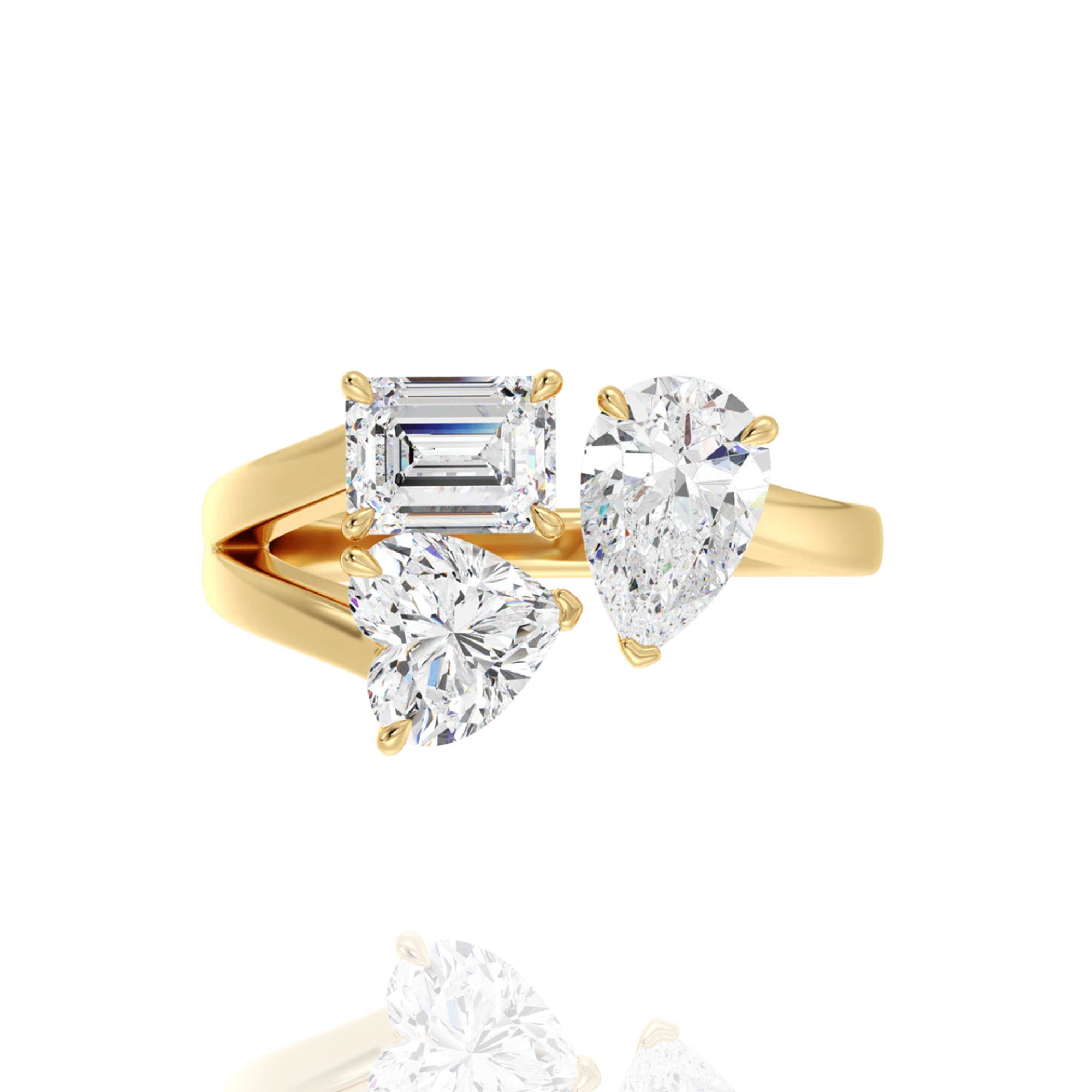 toi et moi lab grown solitaire Cristelle ring
