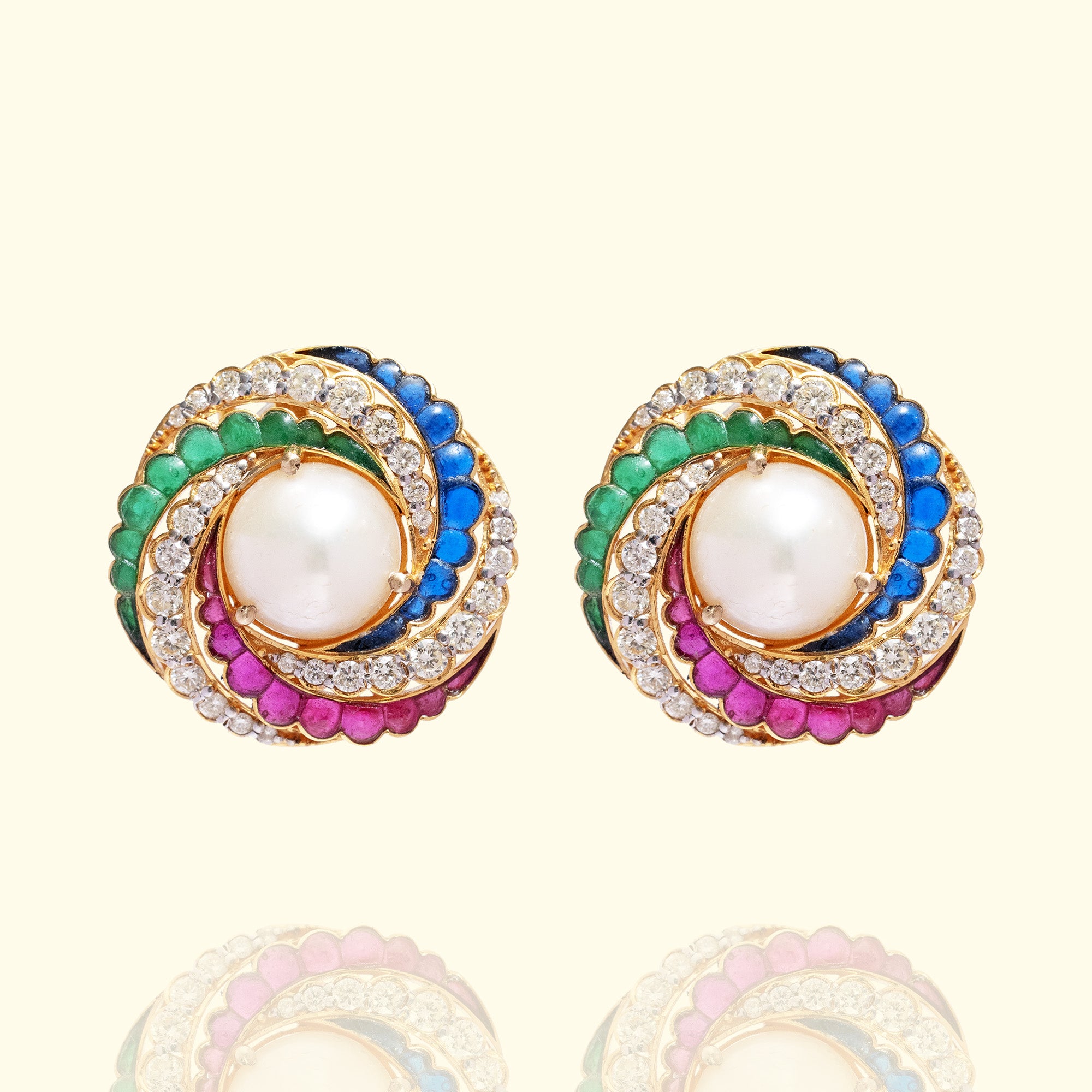 Pearl gold earrings, handcrafted minimal luxury fine jewellery for women