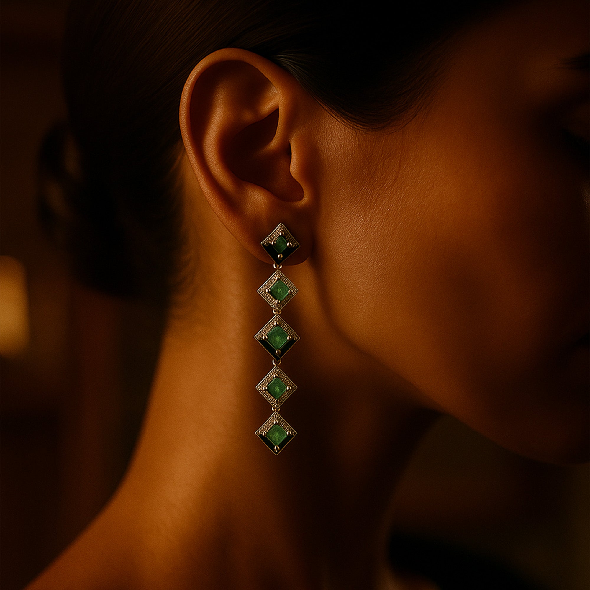 Quinn Emerald Earrings