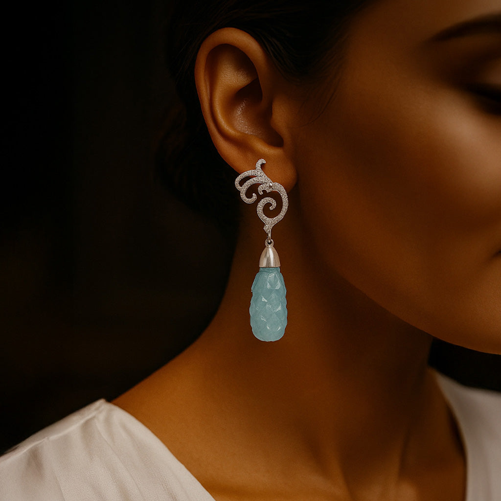 Mirabel Aquamarine Diamond Earrings