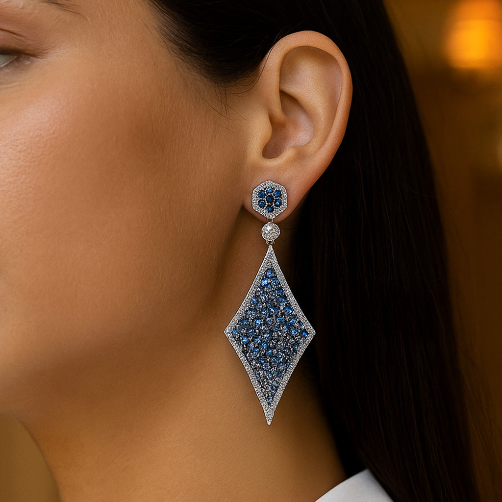 Fable Blue Sapphire Diamond Earrings