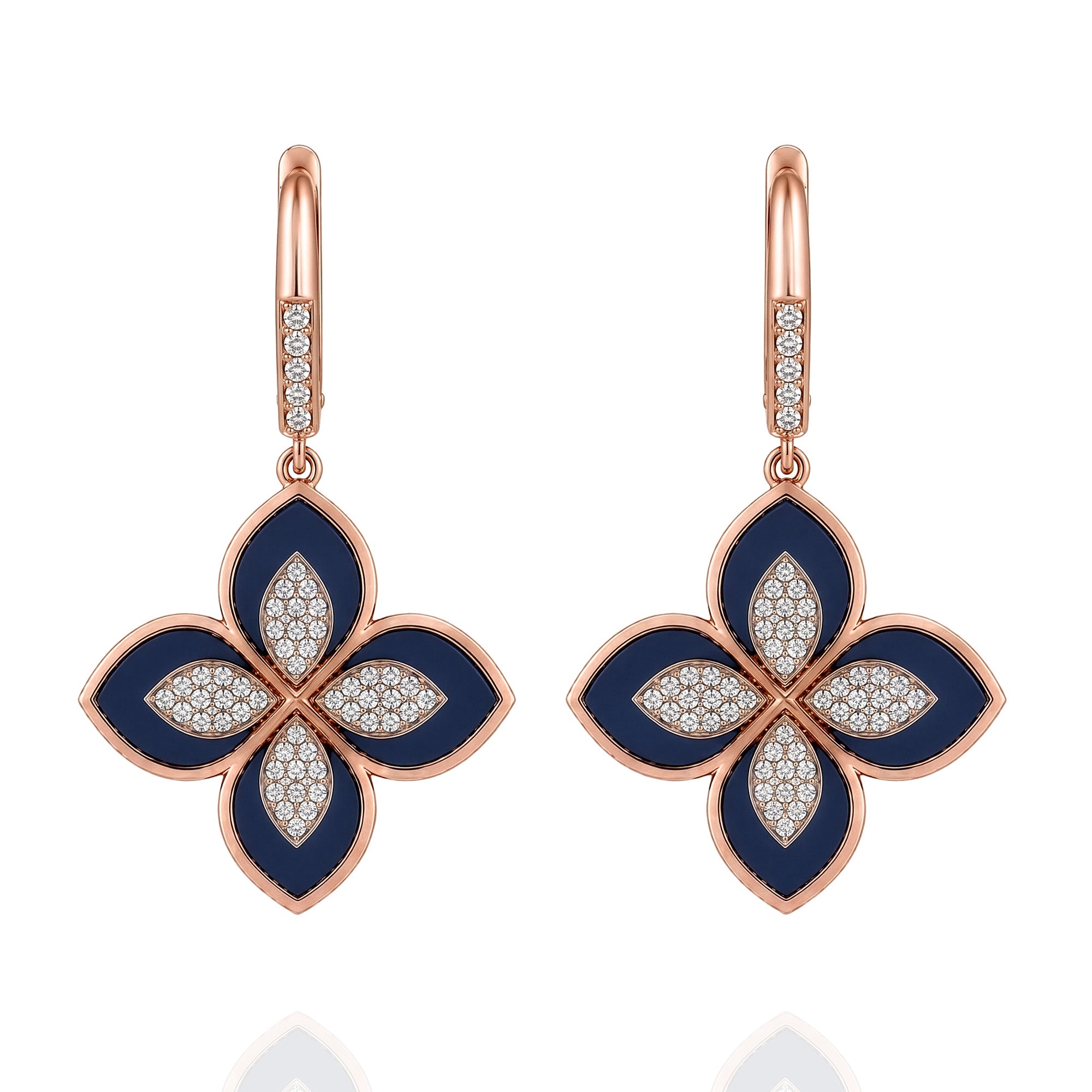 Midnight Blossom Diamond Earrings