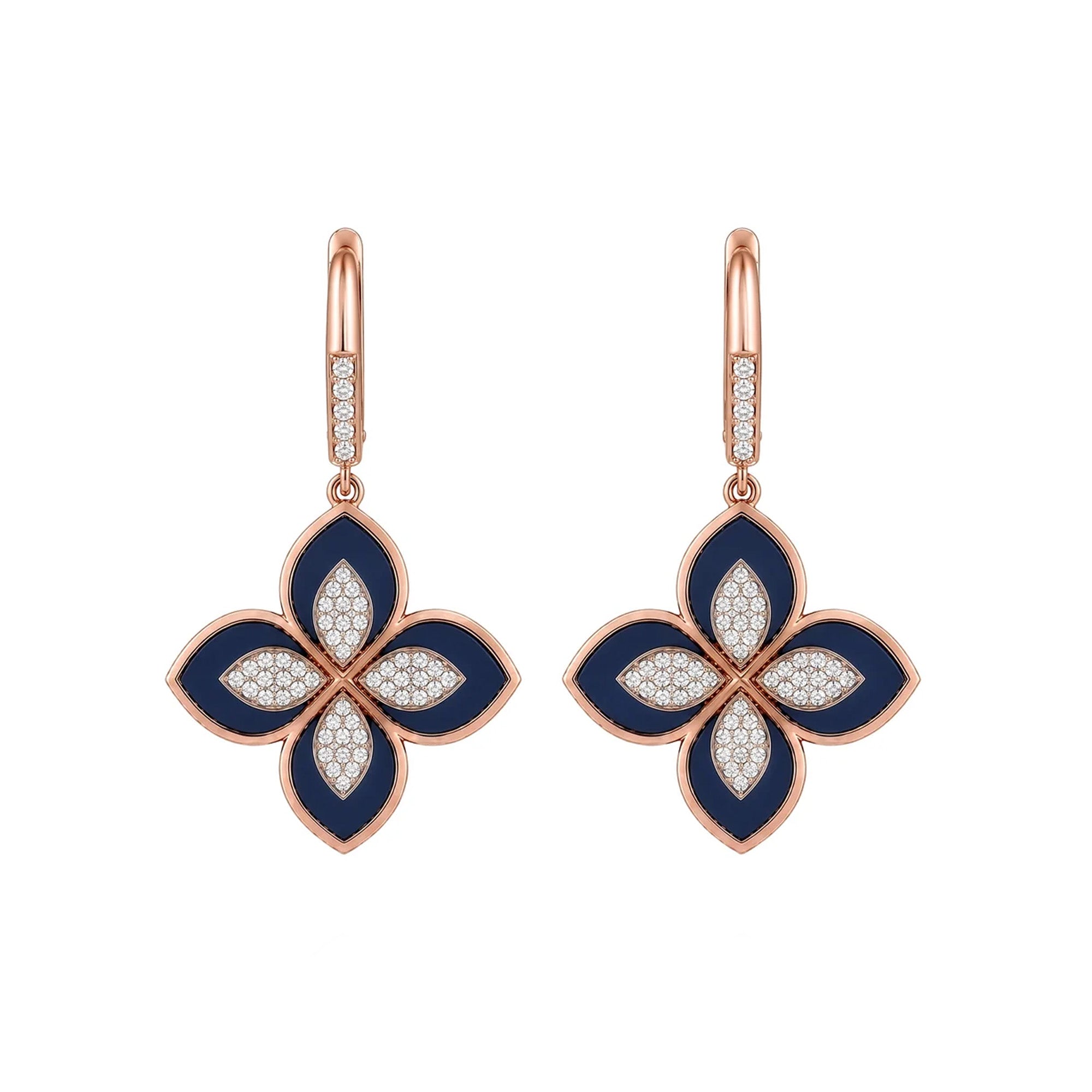 Midnight Blossom Diamond Earrings