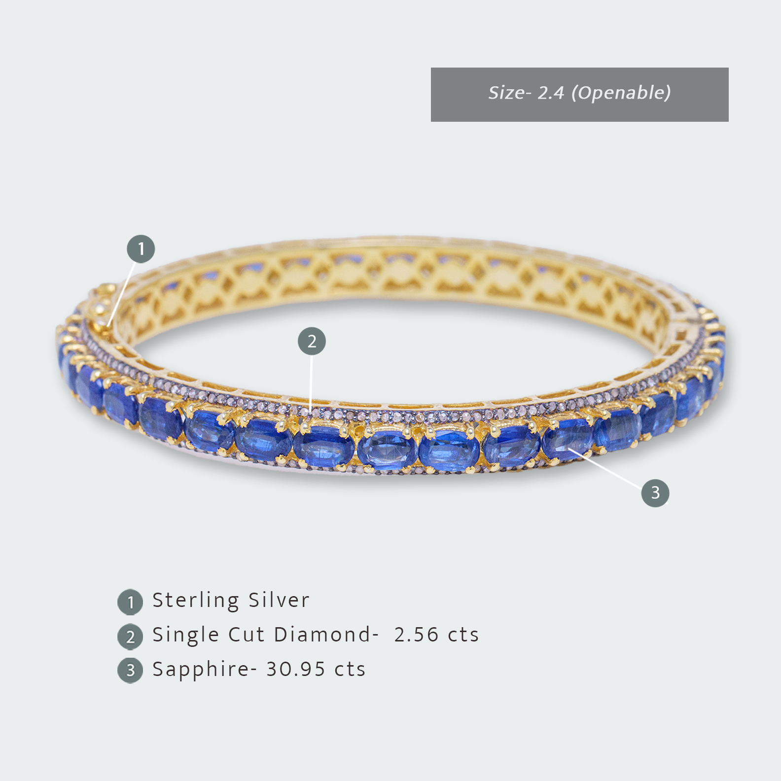 Midnight Sapphire Diamond Bangle