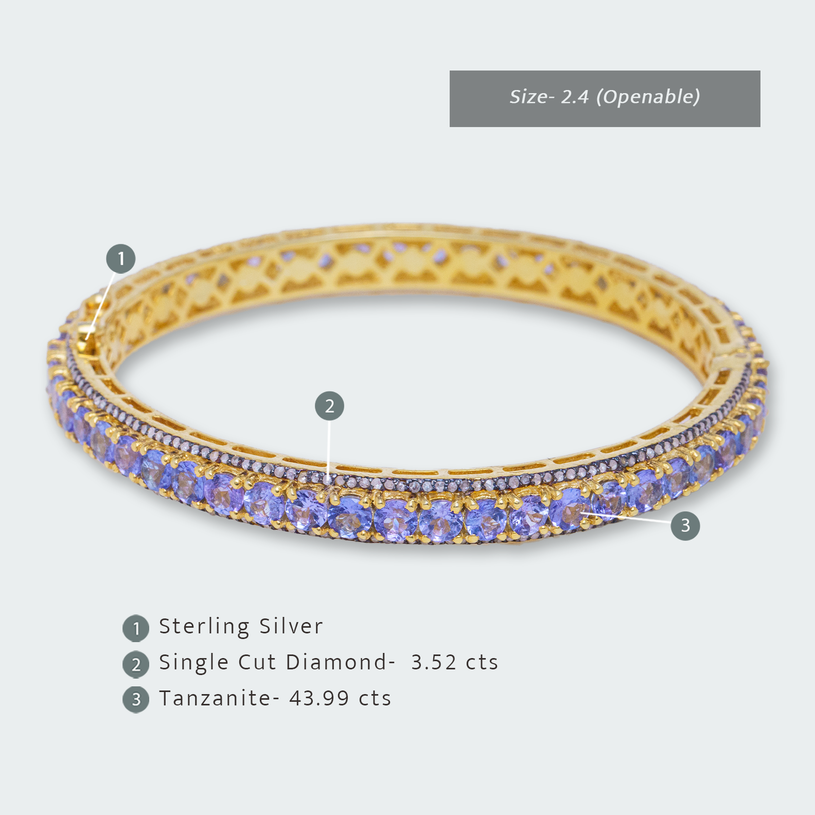 Midnight Tanzanite Diamond Bangle