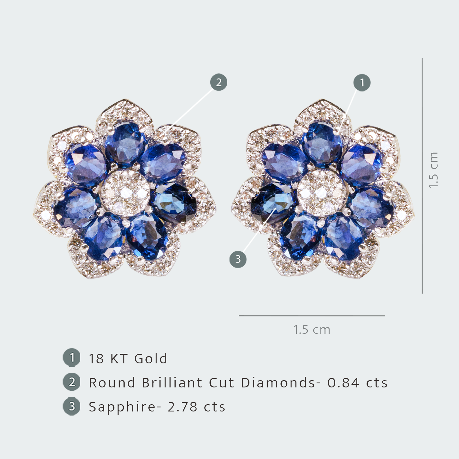 Mini Fiora Sapphire Diamond Earrings