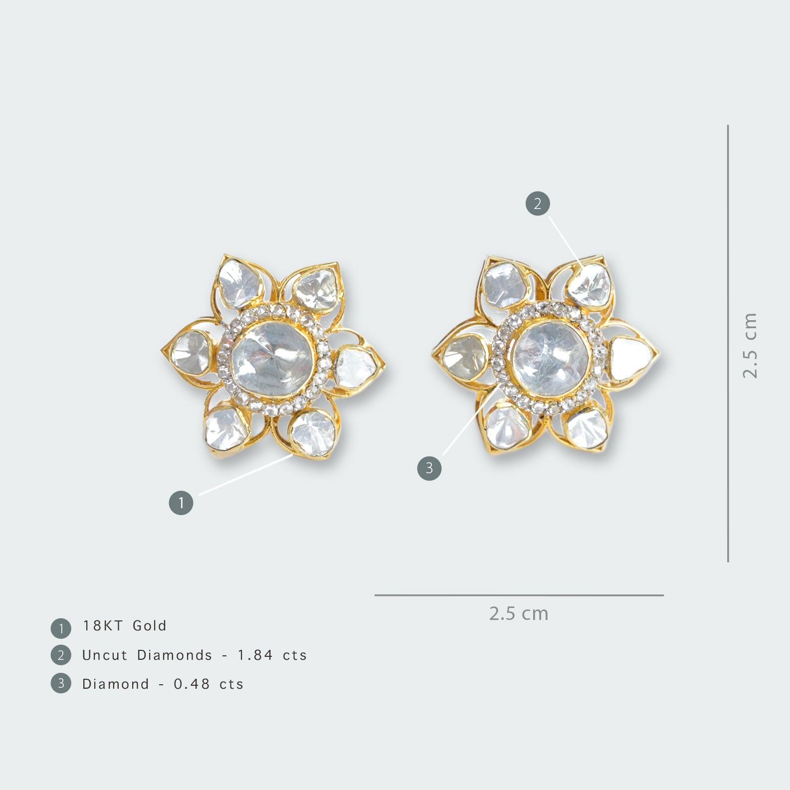 Mini Starre Polki Earrings