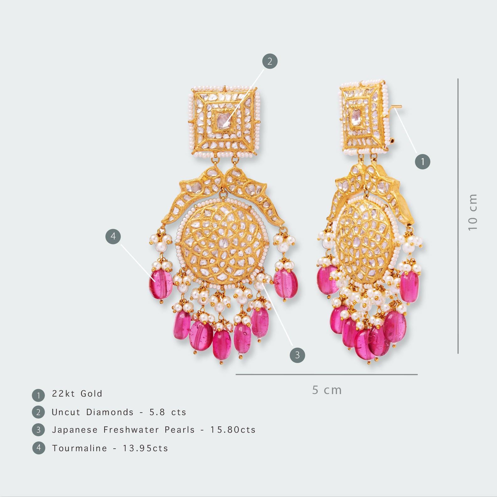 Moore Tourmaline Polki Earrings