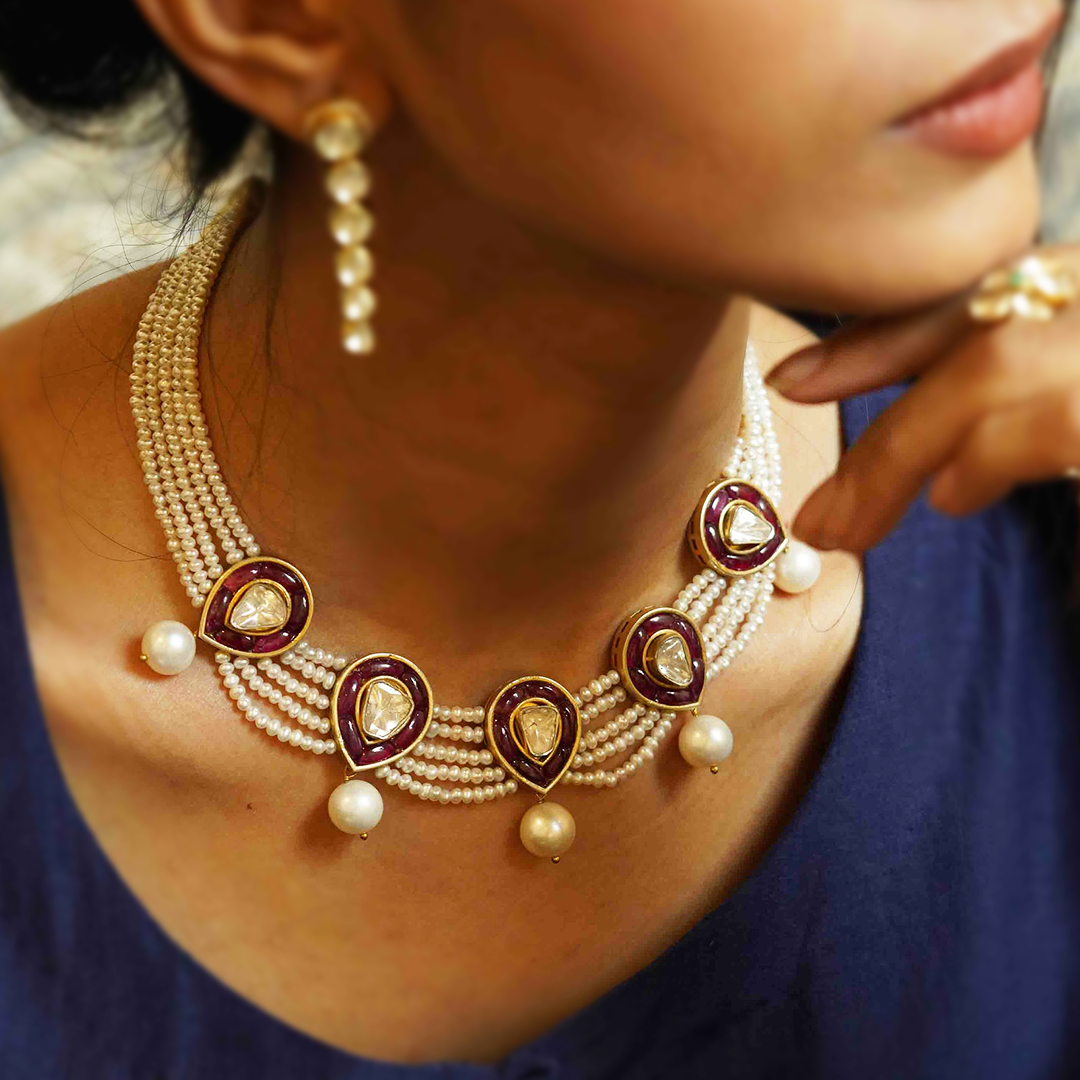 Noora Ruby Polki Choker
