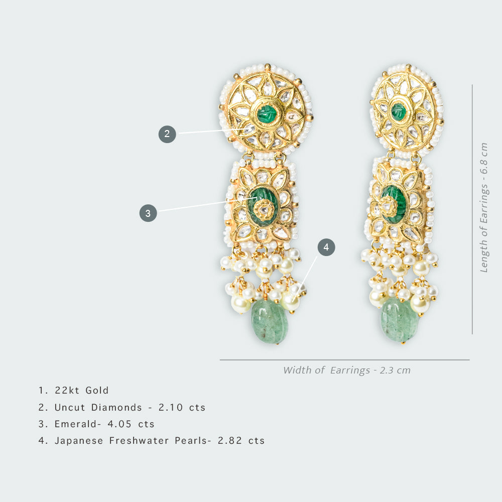 Nerta Emerald Polki Earrings