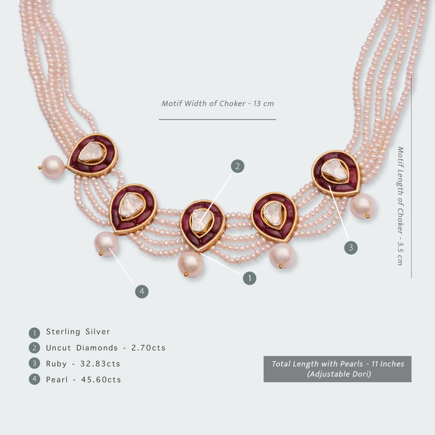 Noora Ambi Uncut Diamond Pearl Choker