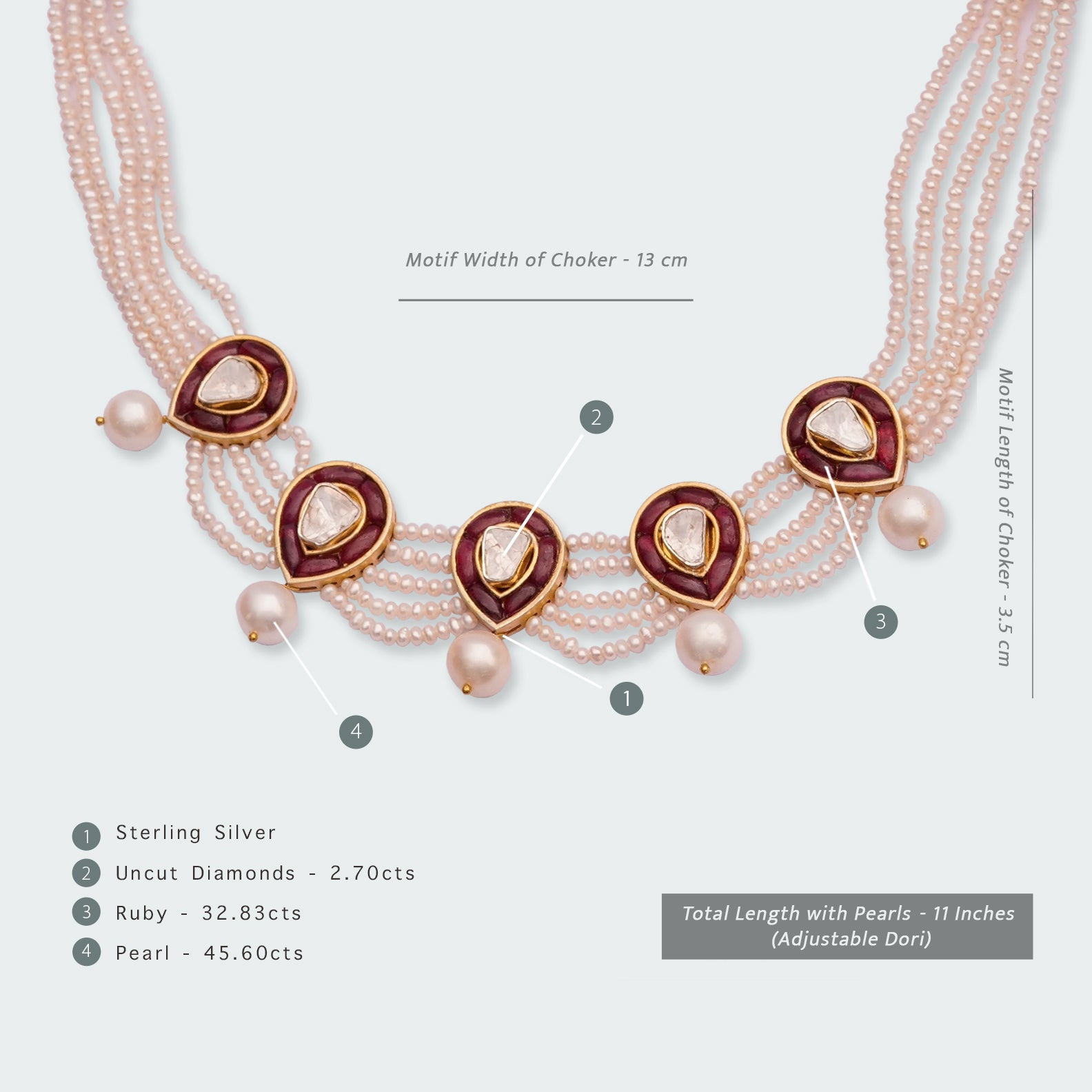 Noora Ruby Polki Choker