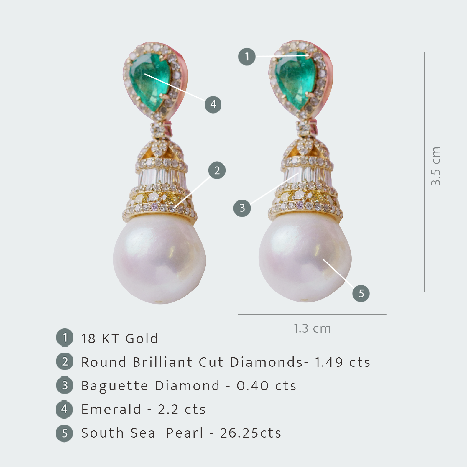 Nova Sonata Emerald Diamond Earrings