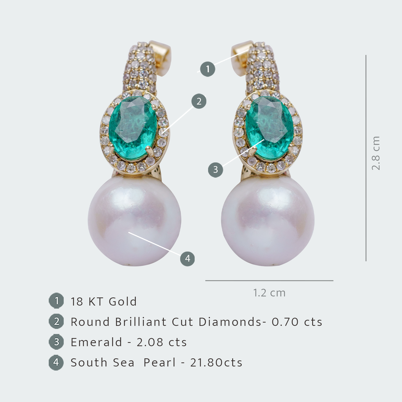 Nova Semplice Emerald Diamond Earrings