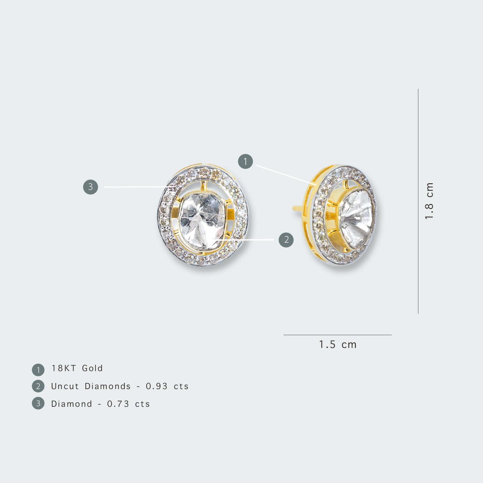 Oval Polki Earrings