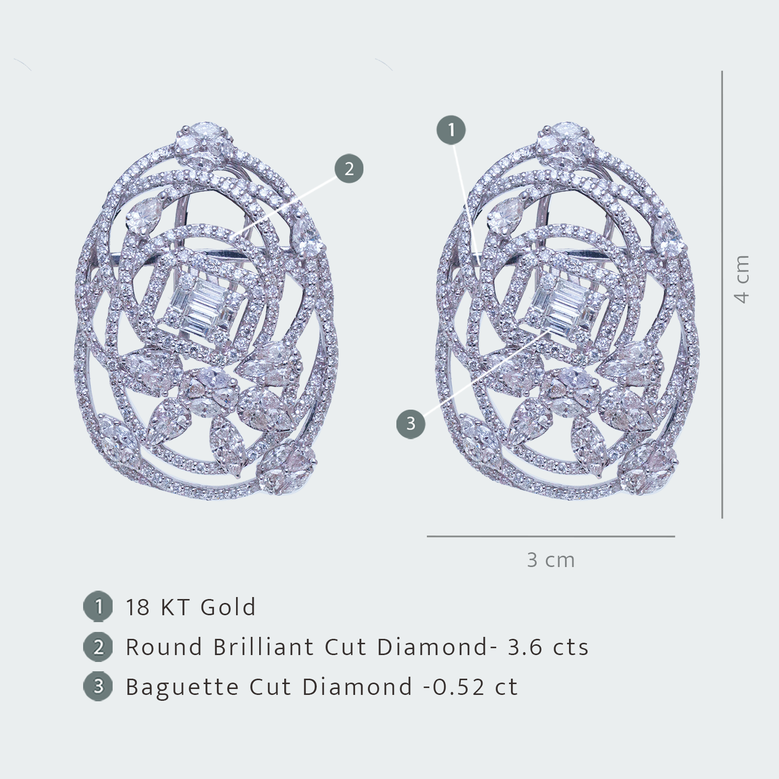 Oversized Pressure Diamond Earrings