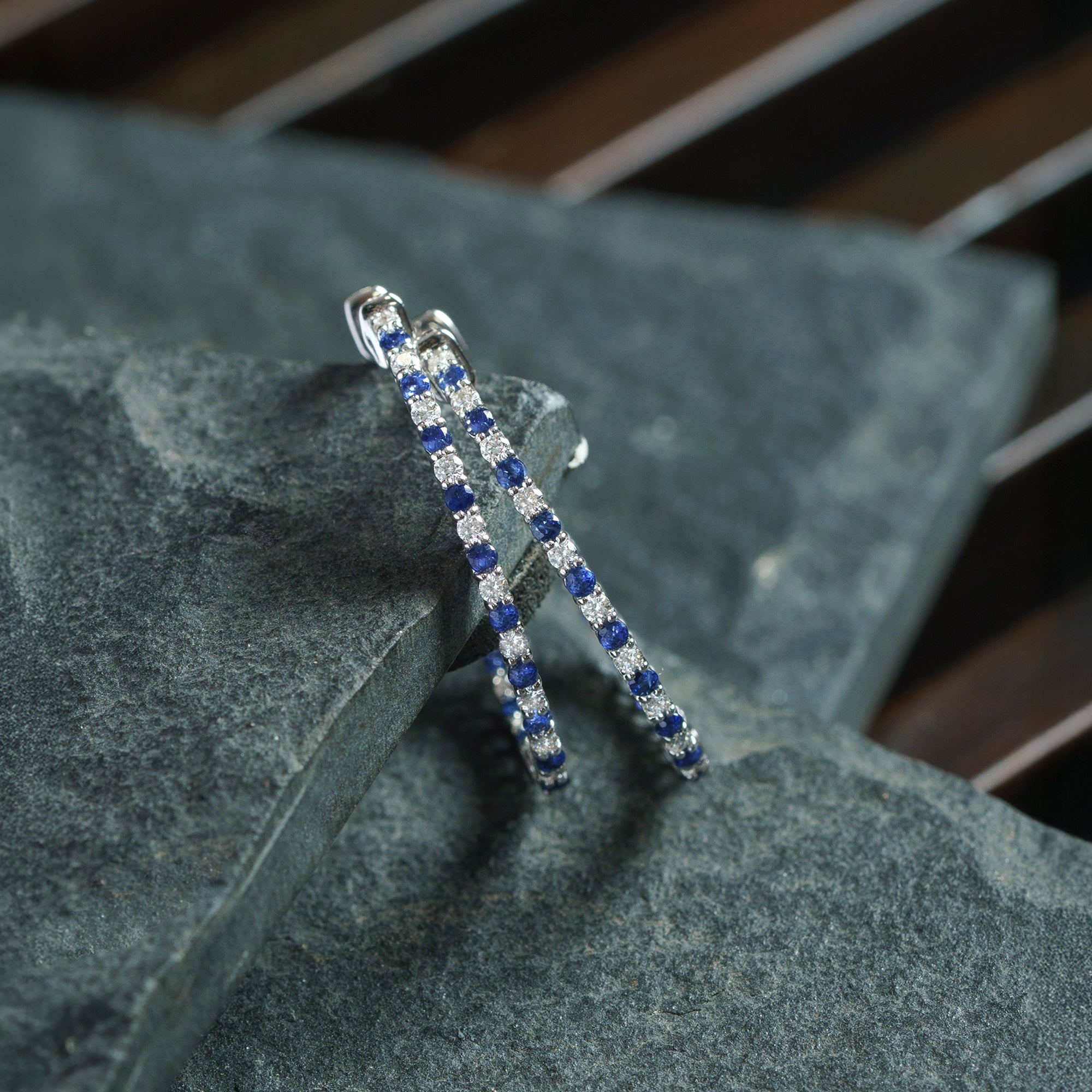 Lily Sapphire and Diamond Hoops