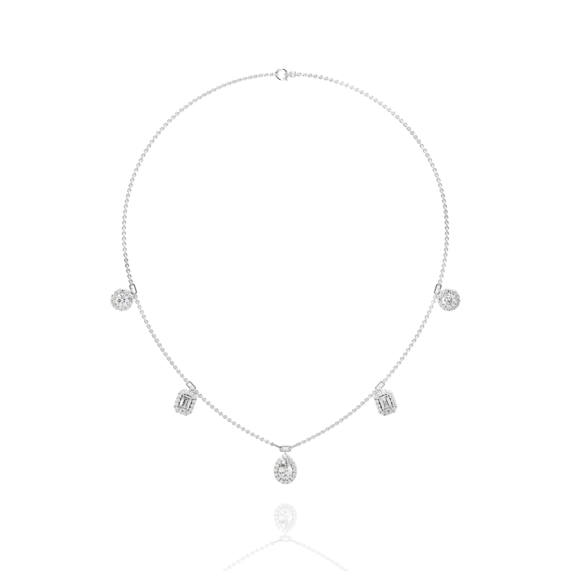 Lab-Grown Solitaire Halo Amour Necklace