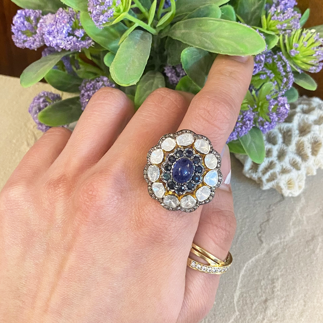 Astrales Sapphire Polki Ring