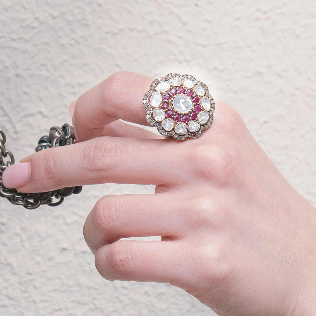 Astrales Ruby Polki Ring