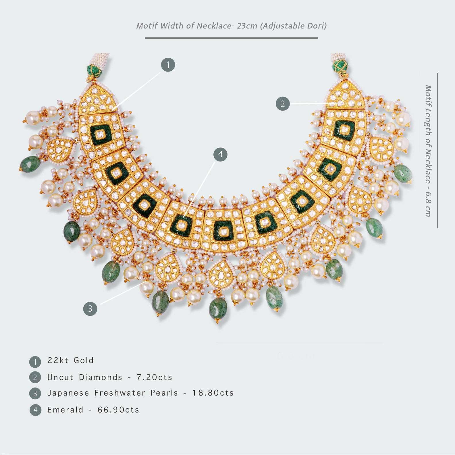 Rabia Emerald Polki Necklace
