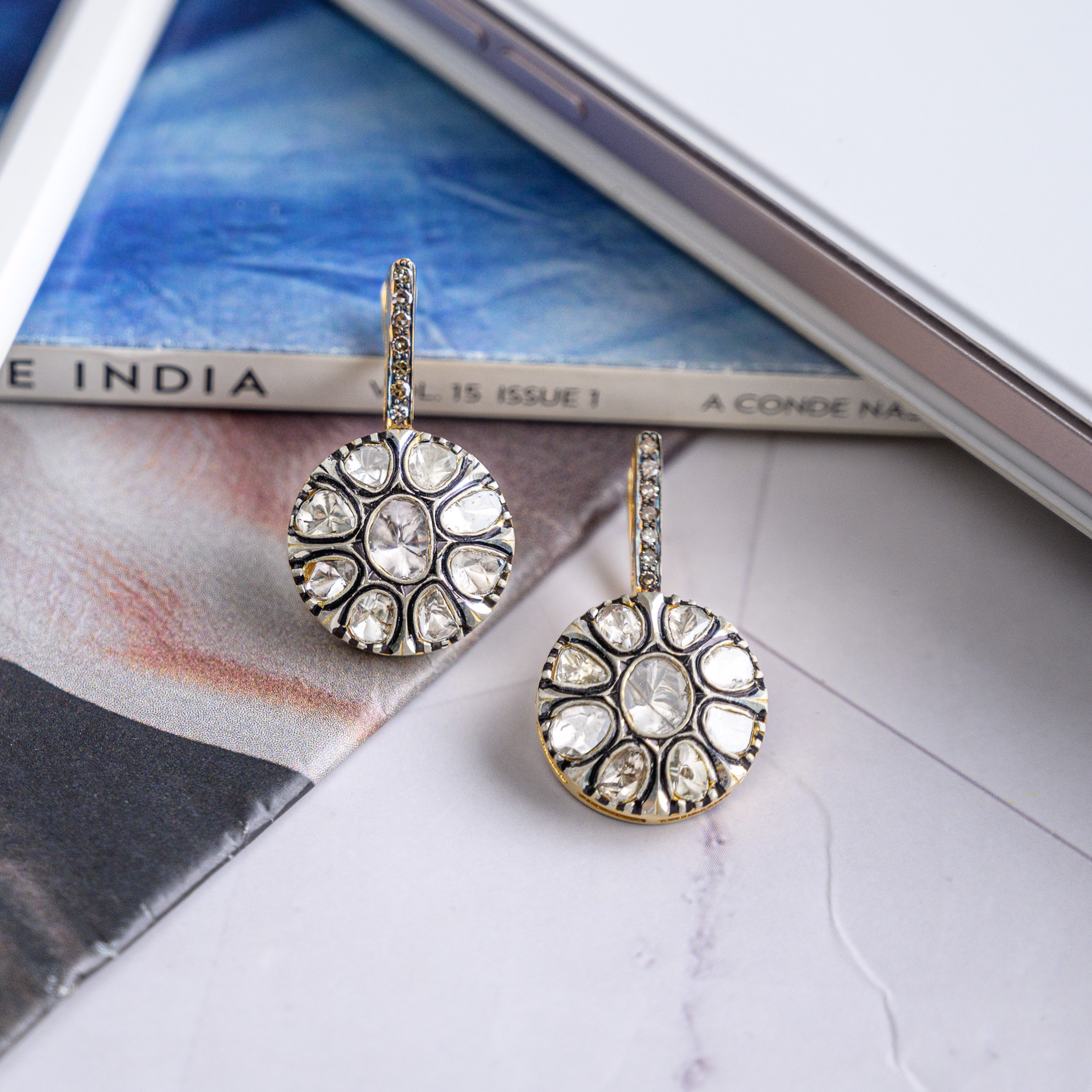 Ray Polki Earrings