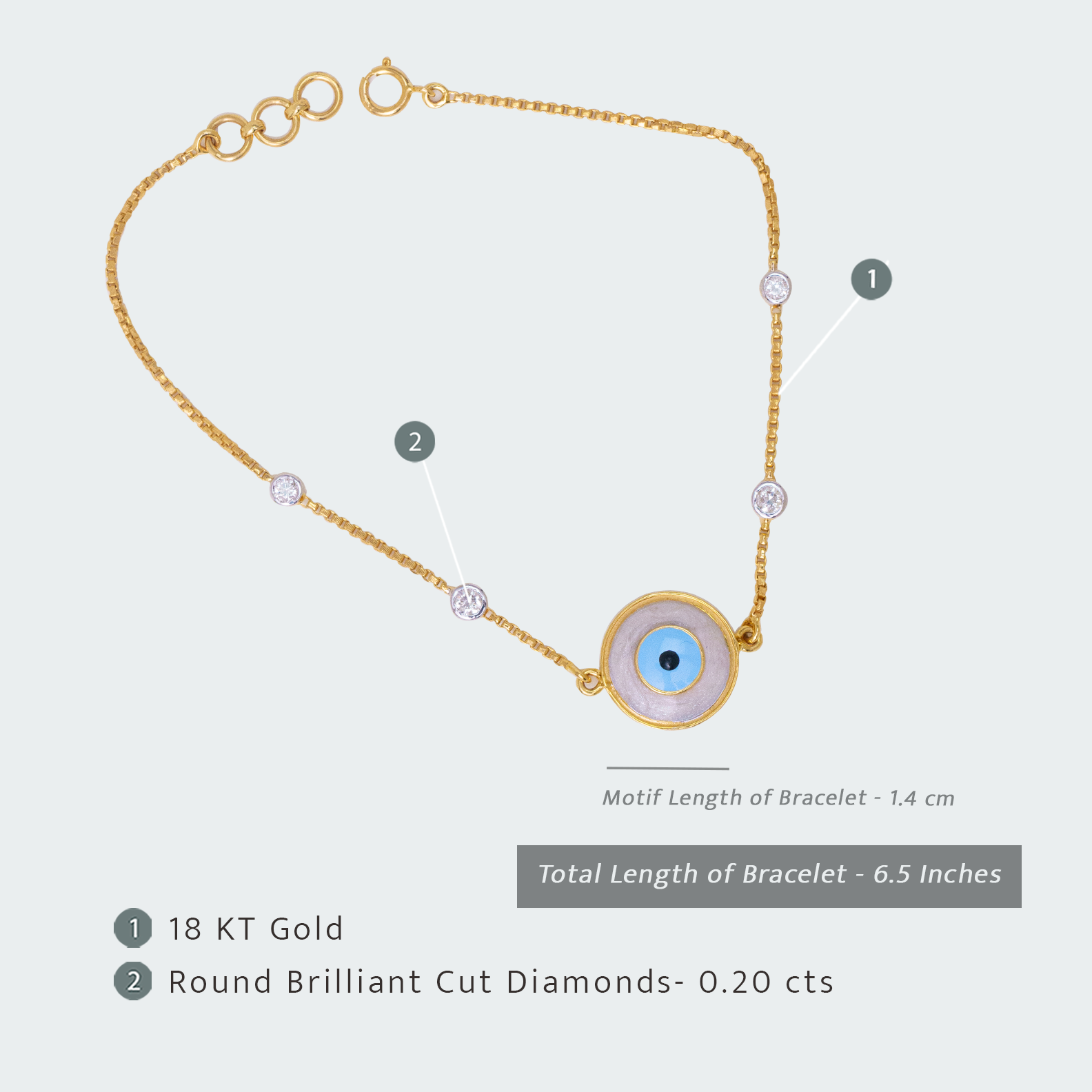 Round Evil Eye Diamond Bracelet
