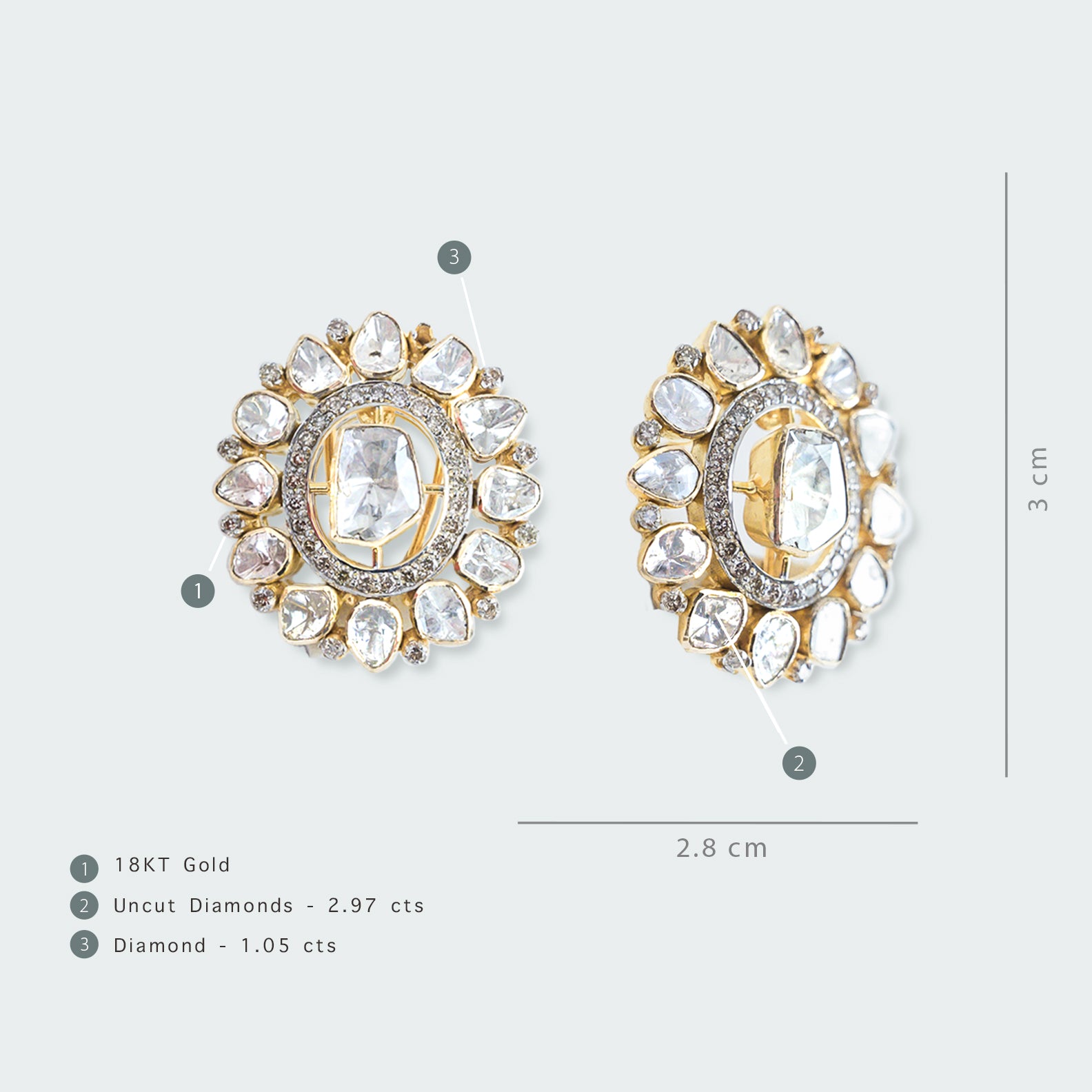 Ruhi Polki Diamond Earrings