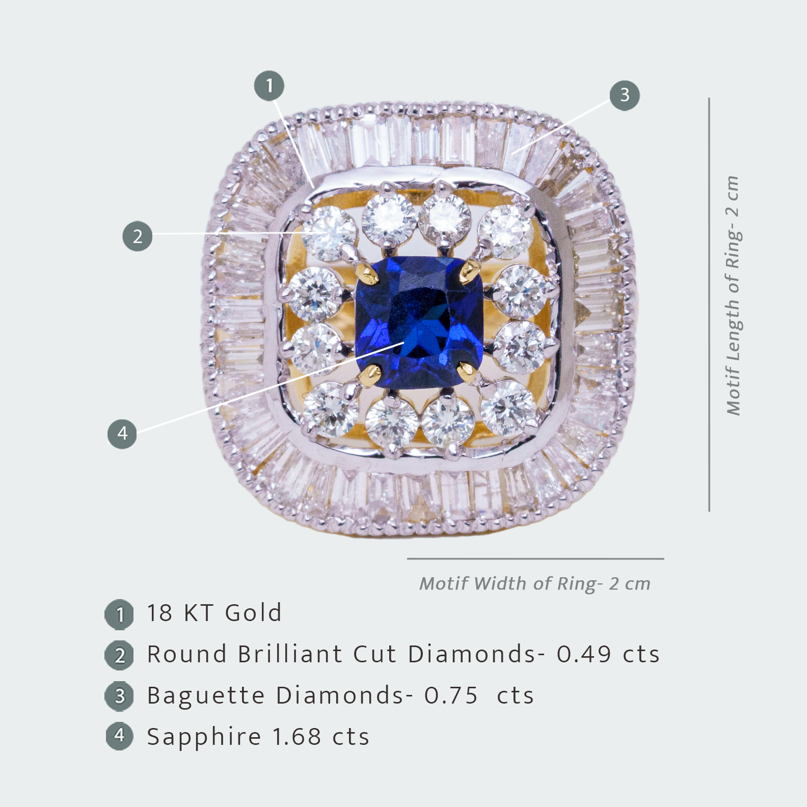 Sapphire Cushion Diamond Ring