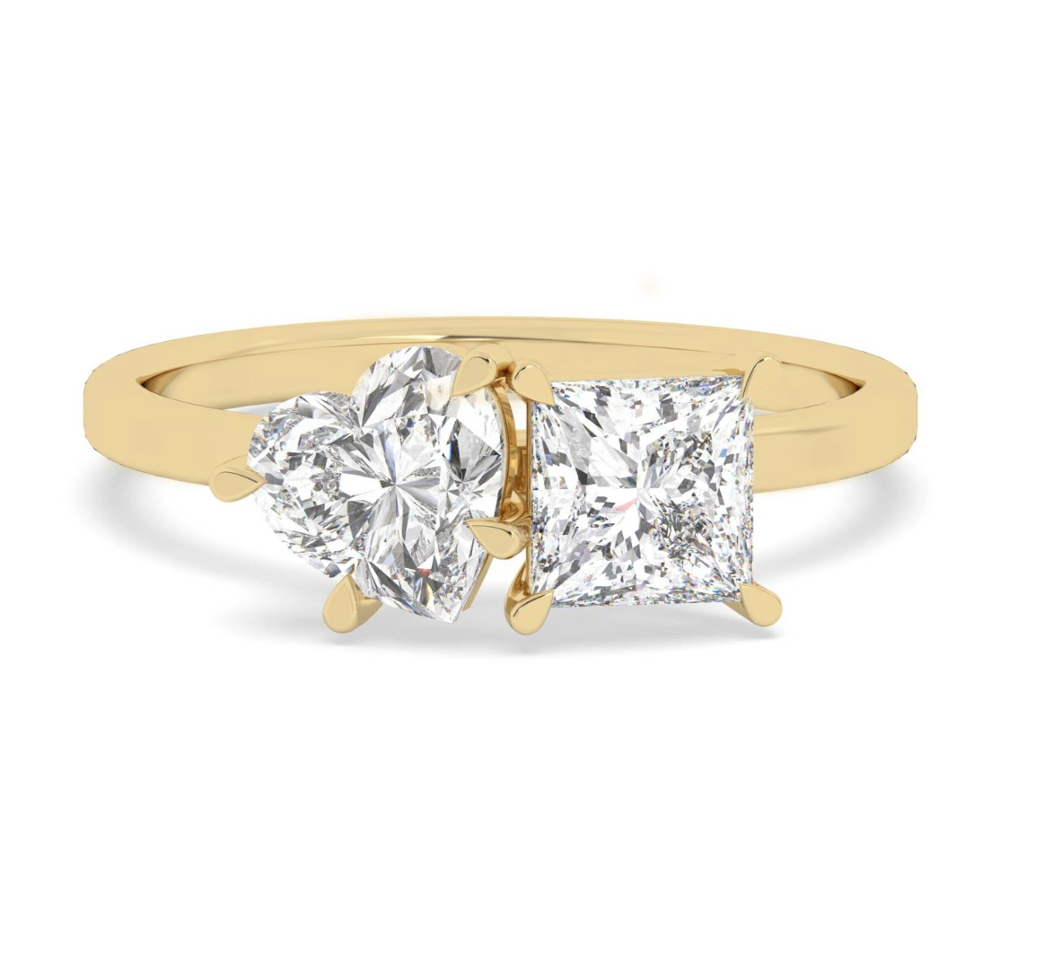 toi et moi lab grown solitaire Elvara ring