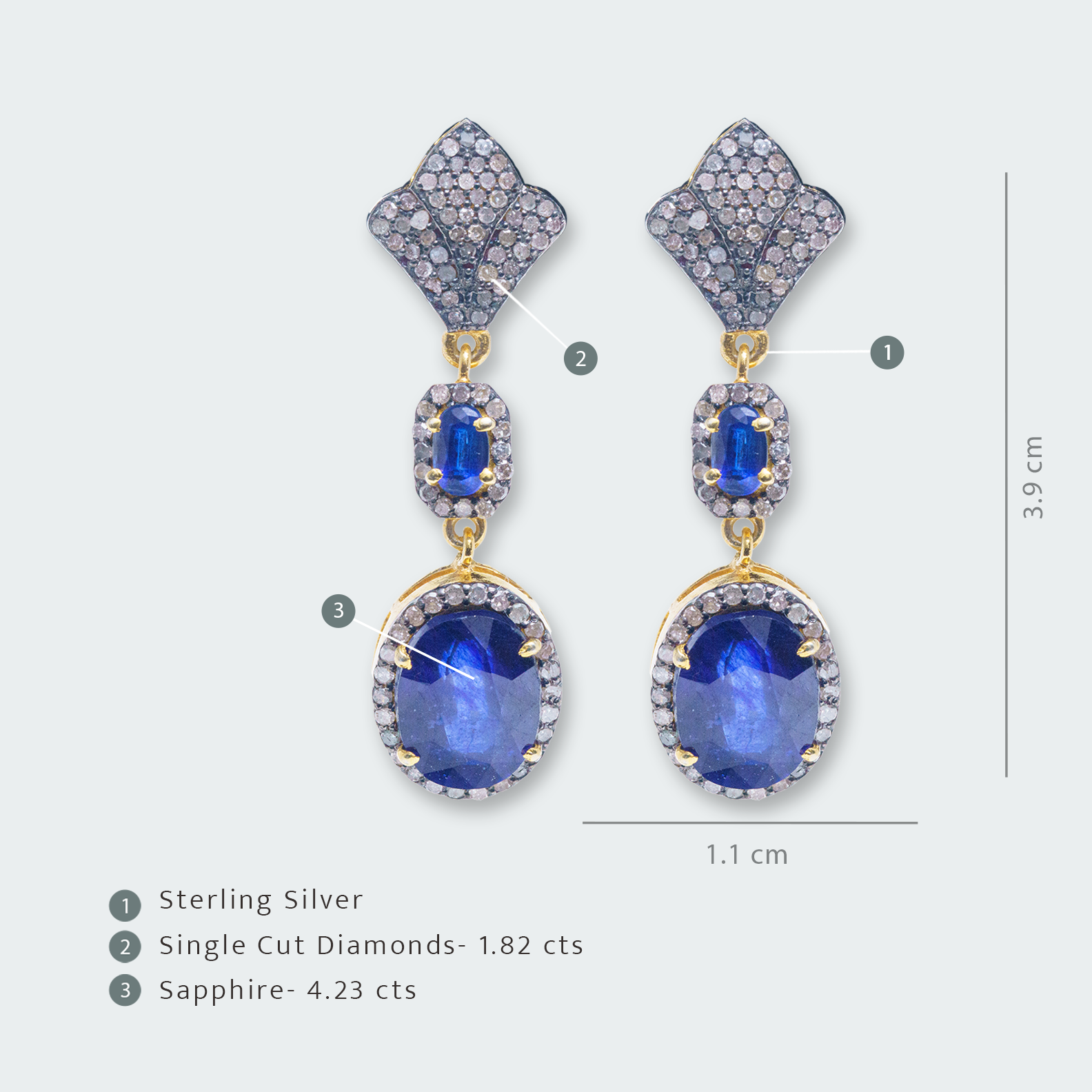 Seraphina Sapphire Diamond Earrings